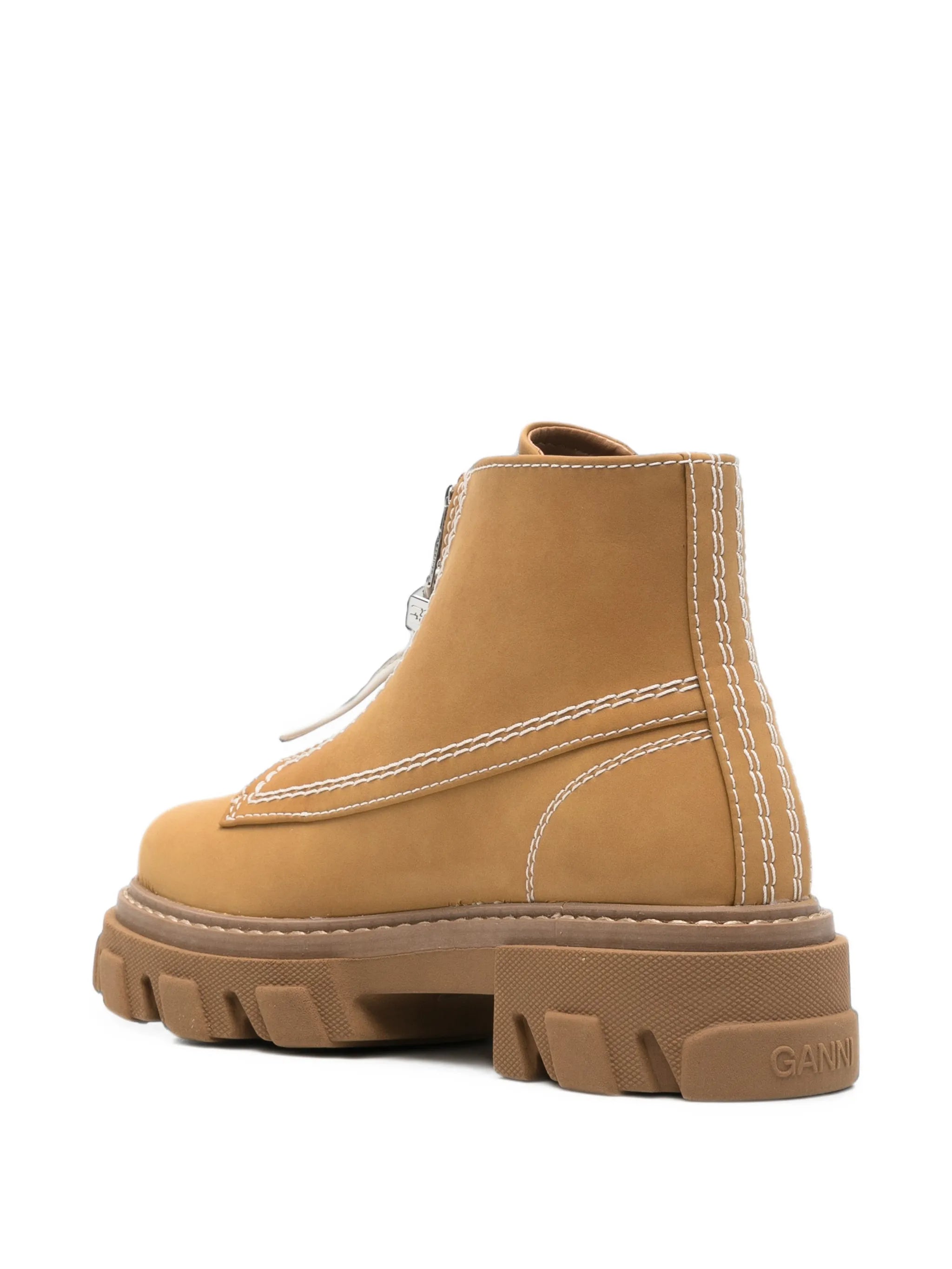 cleated zip ankle boots