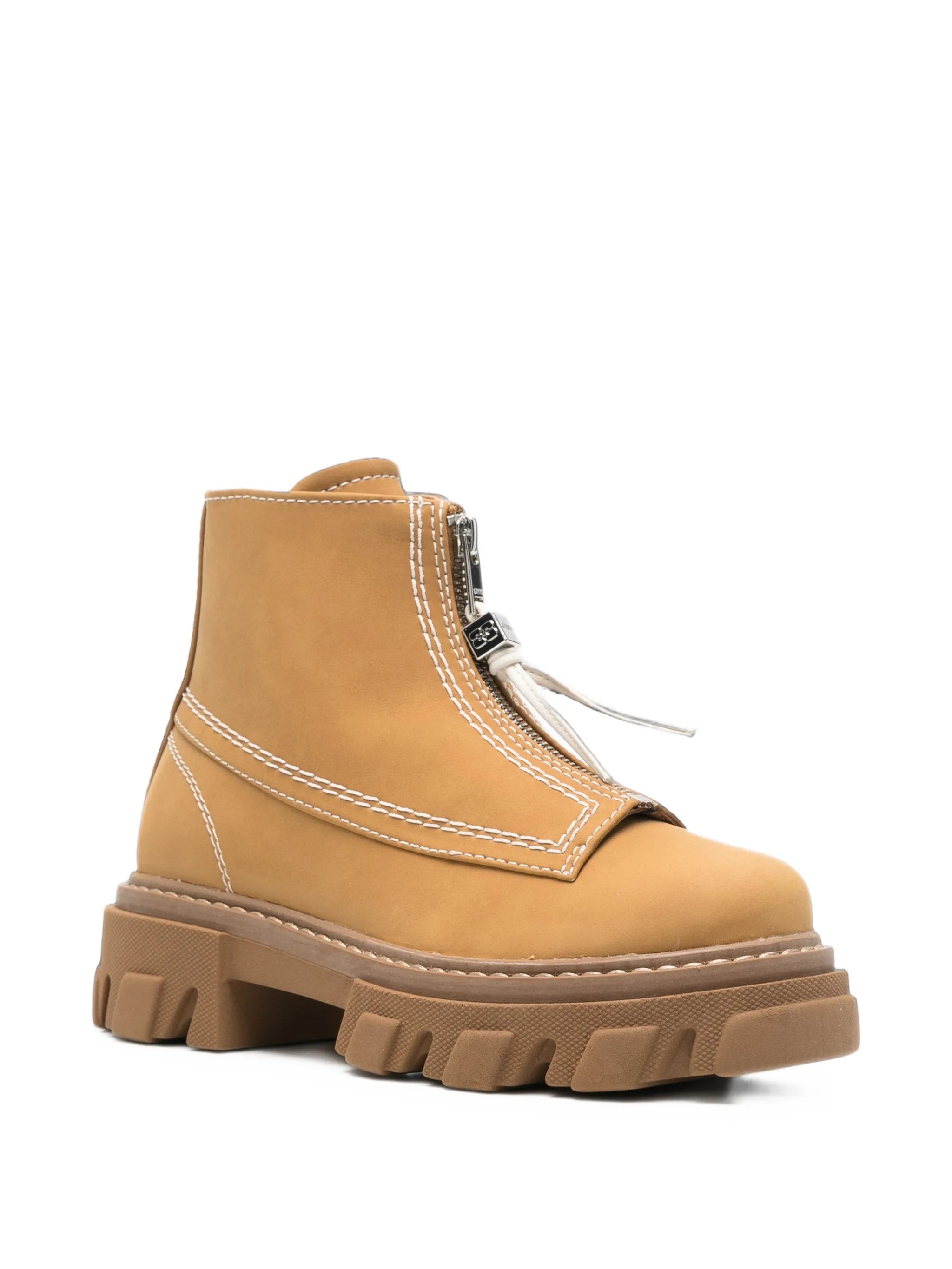cleated zip ankle boots