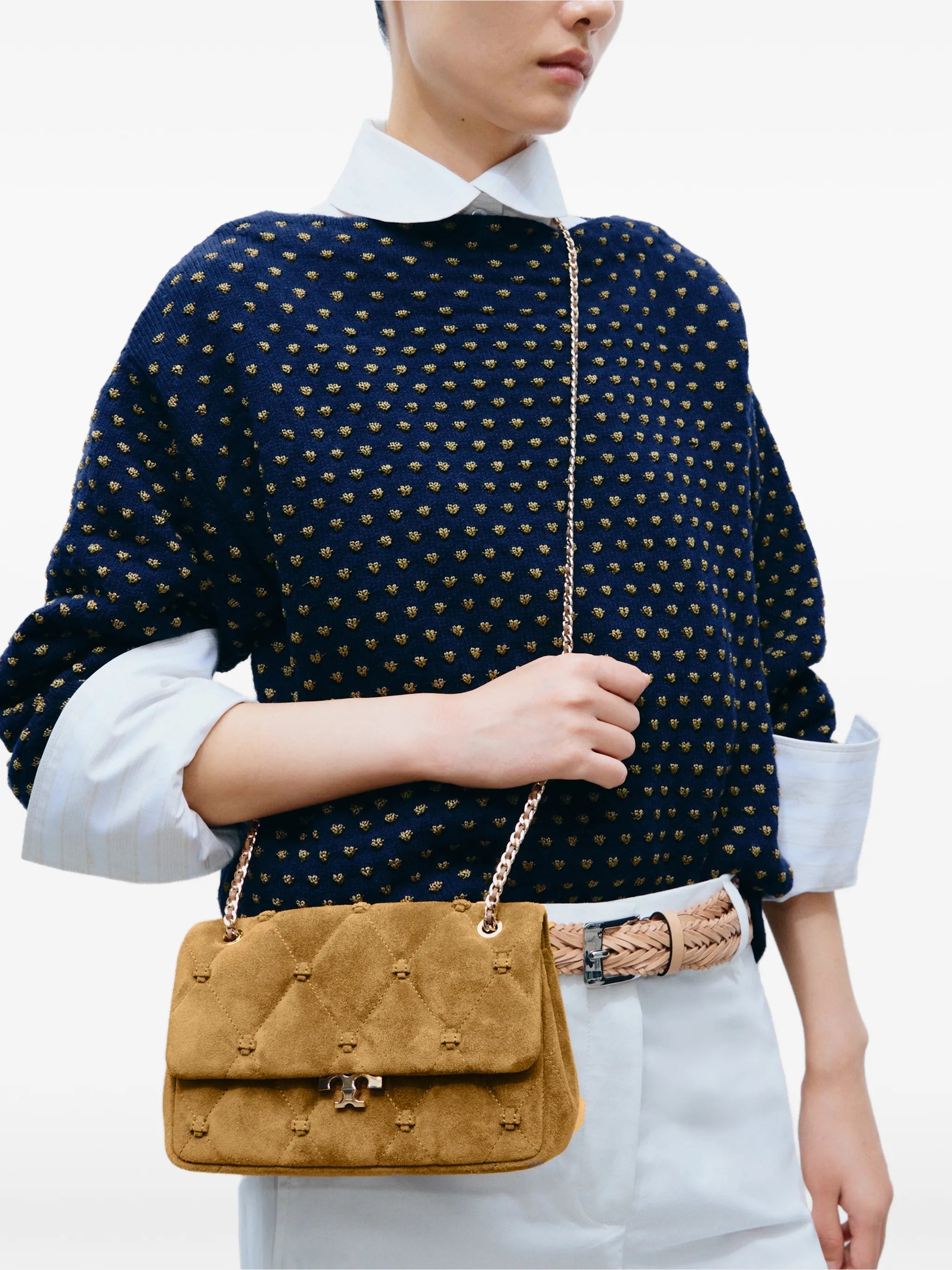 small Bunny Knot suede shoulder bag