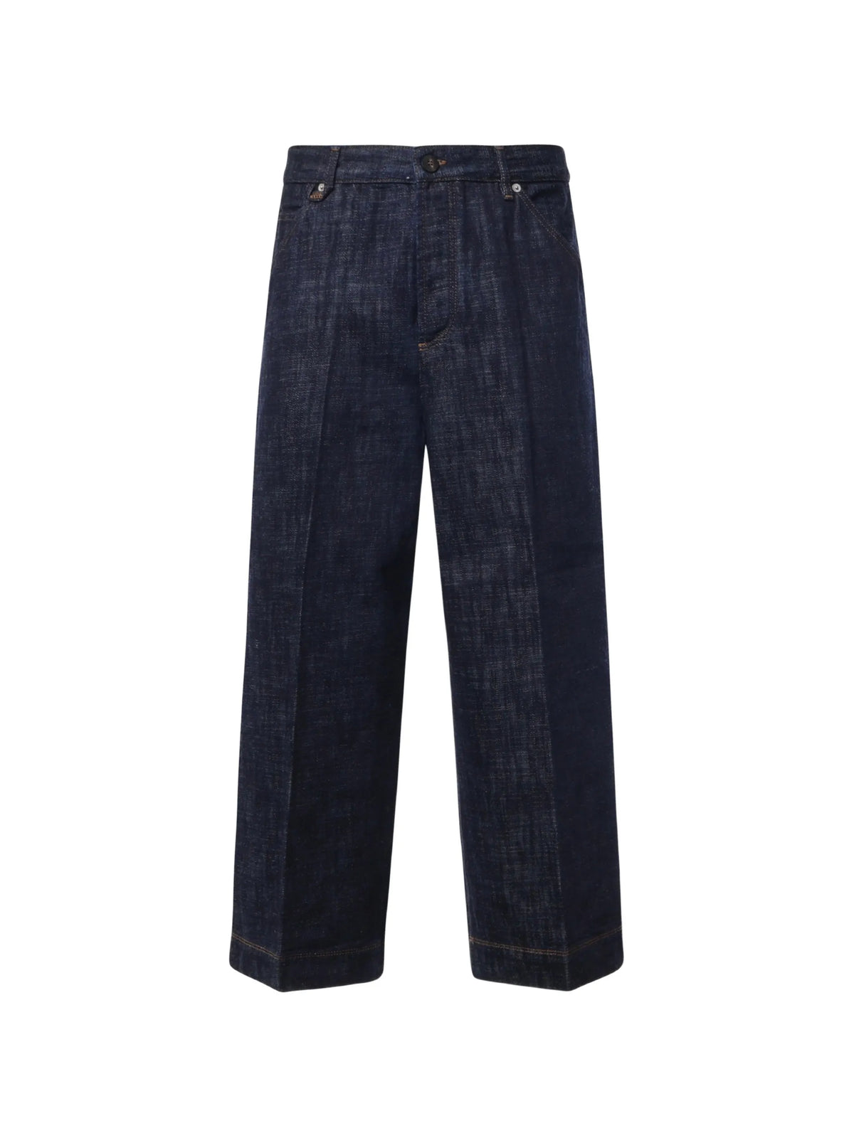 wide-leg pleated jeans