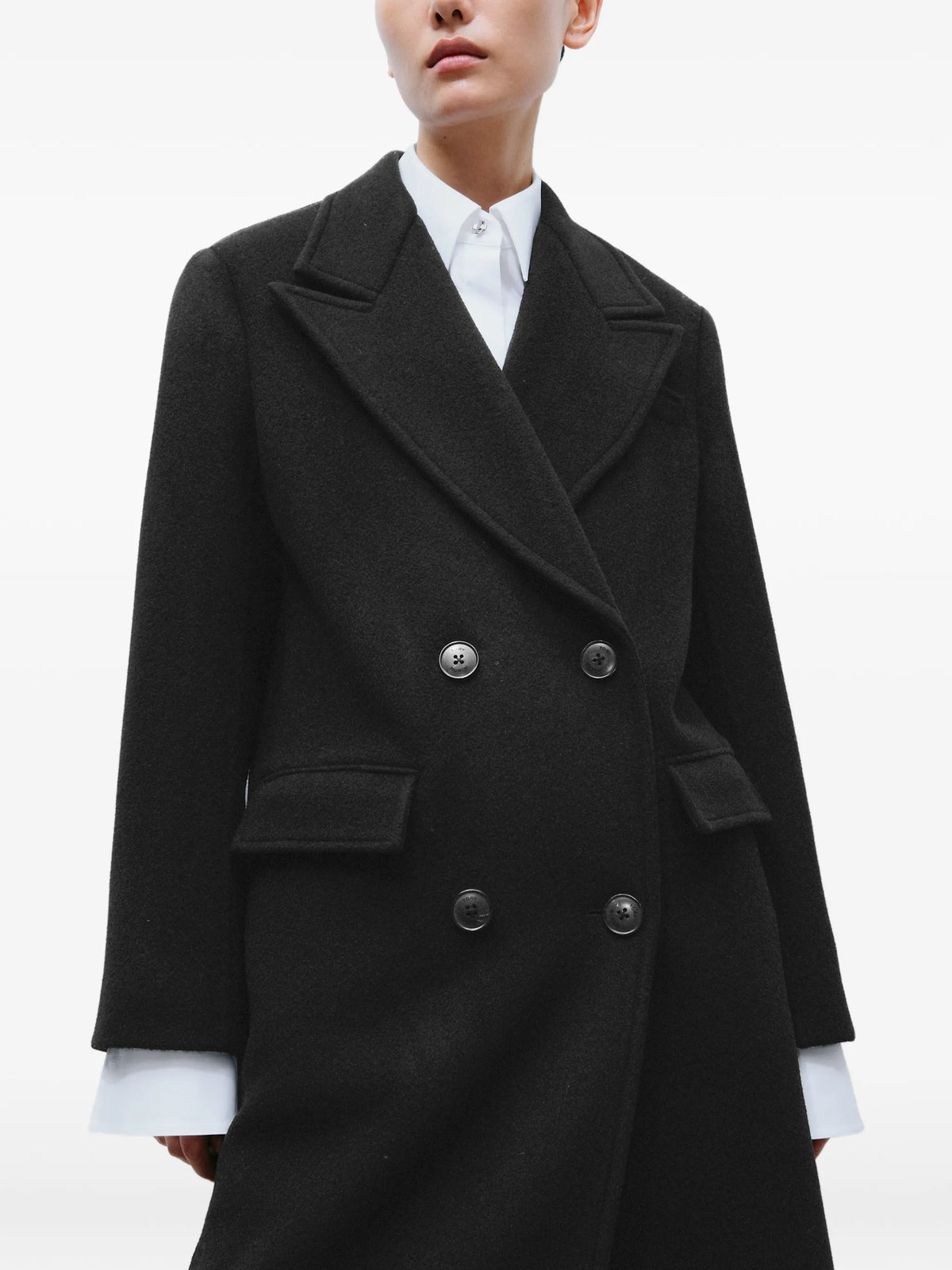 double-breasted wool coat