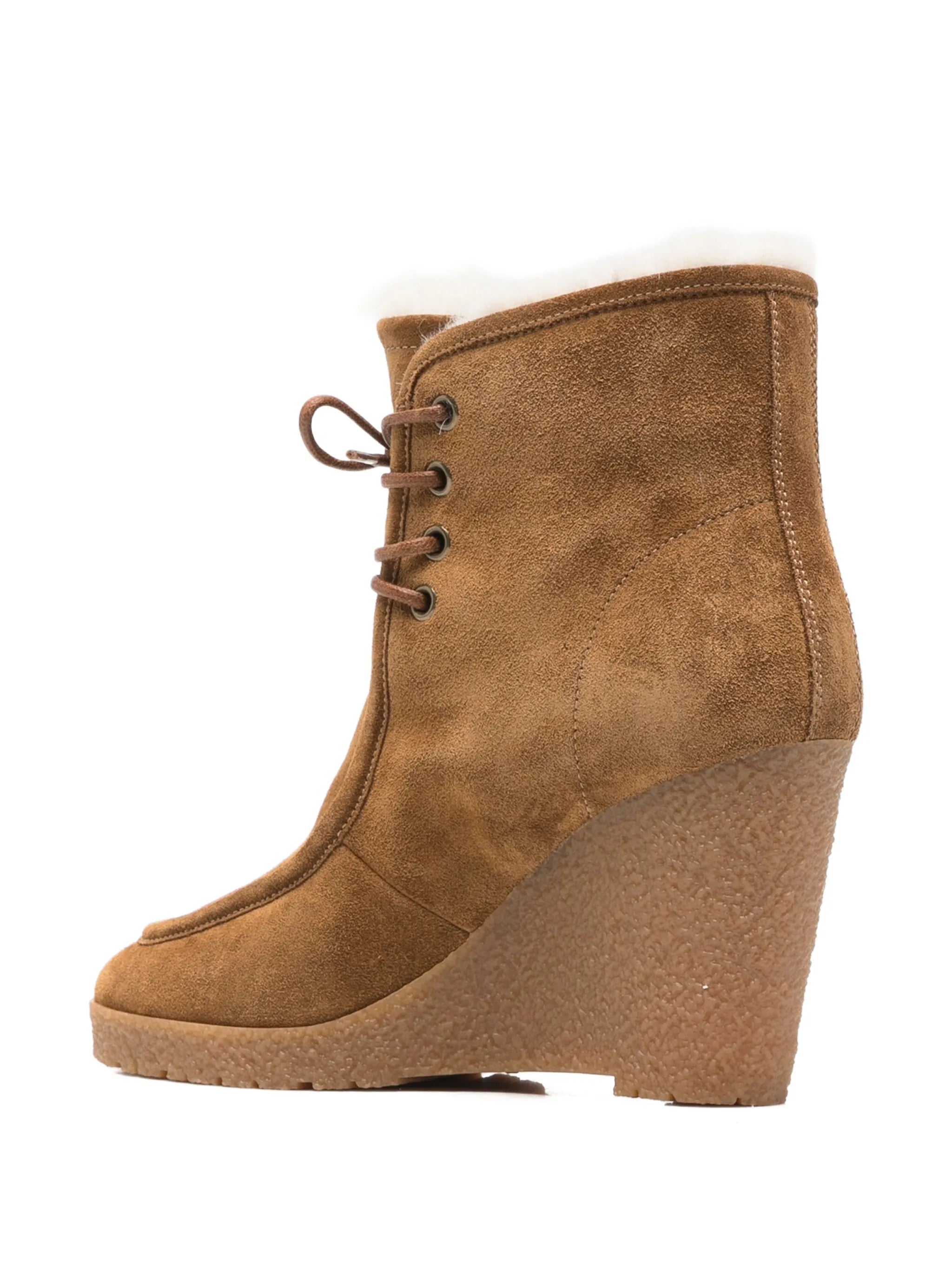 Cylia lace-up wedge ankle boots