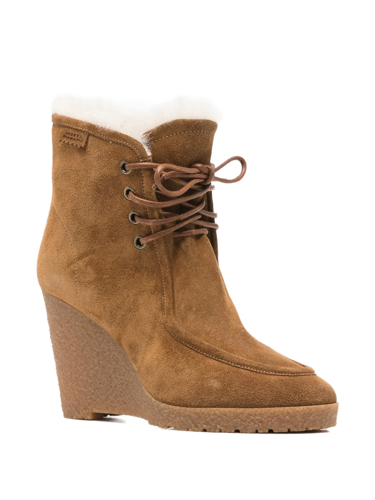 Cylia lace-up wedge ankle boots