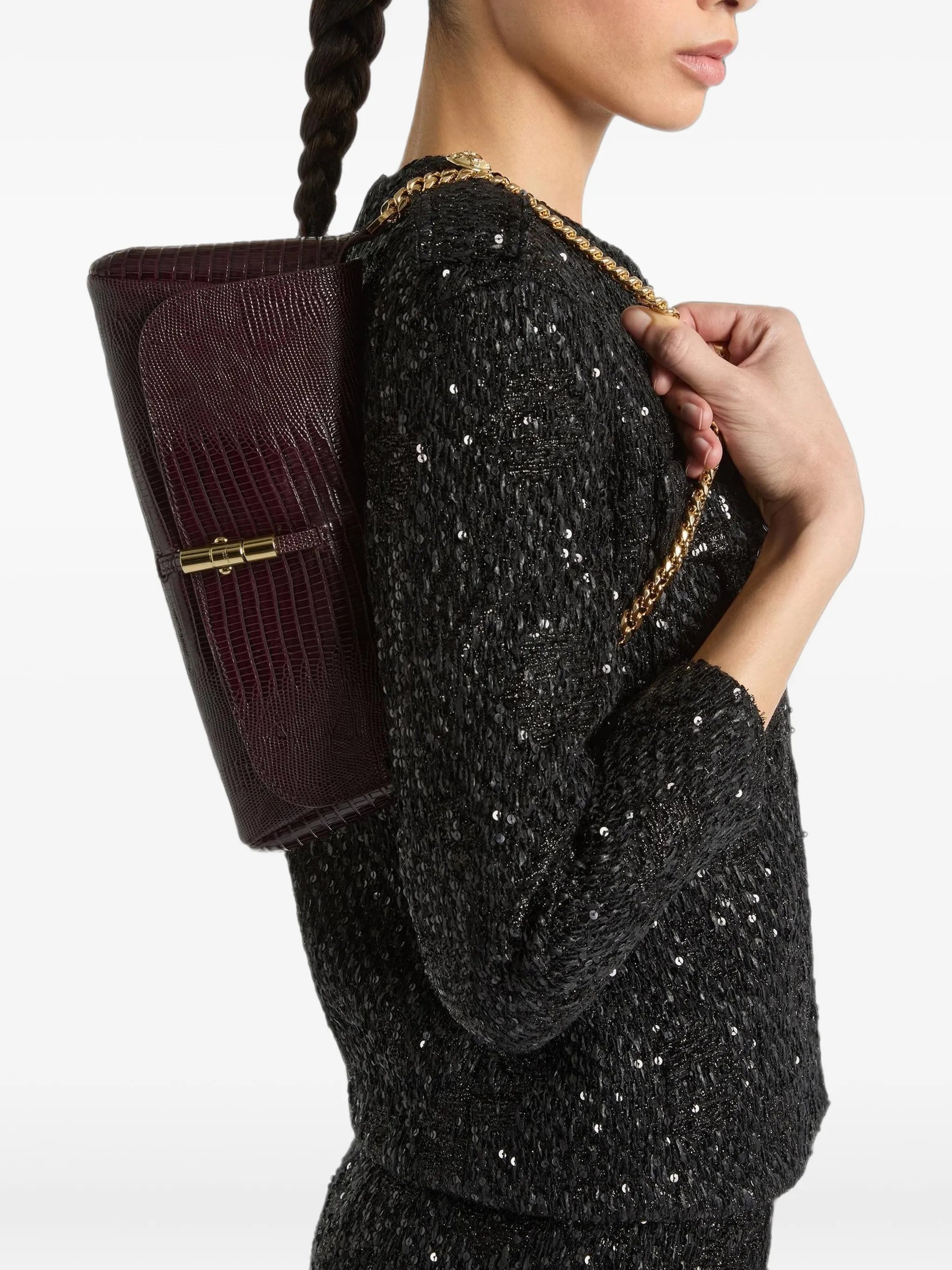 embossed-leather Metropolis bag