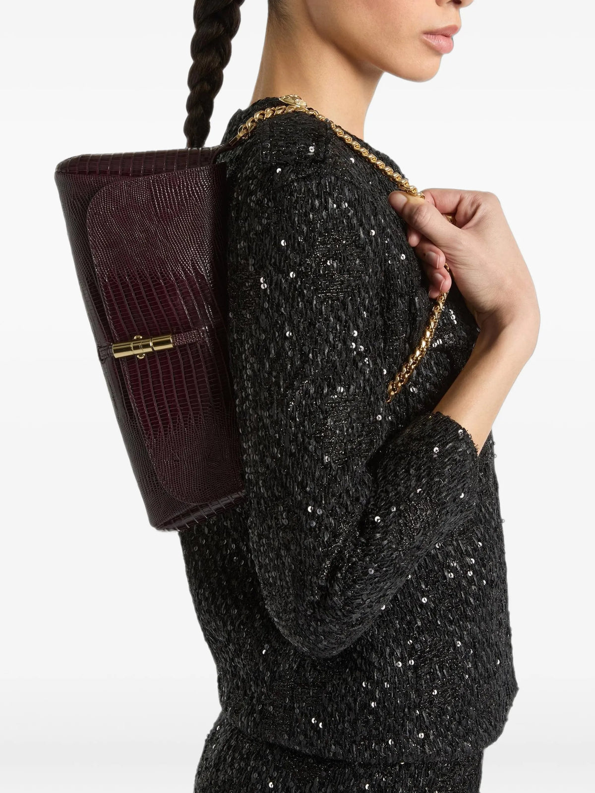 embossed-leather Metropolis bag