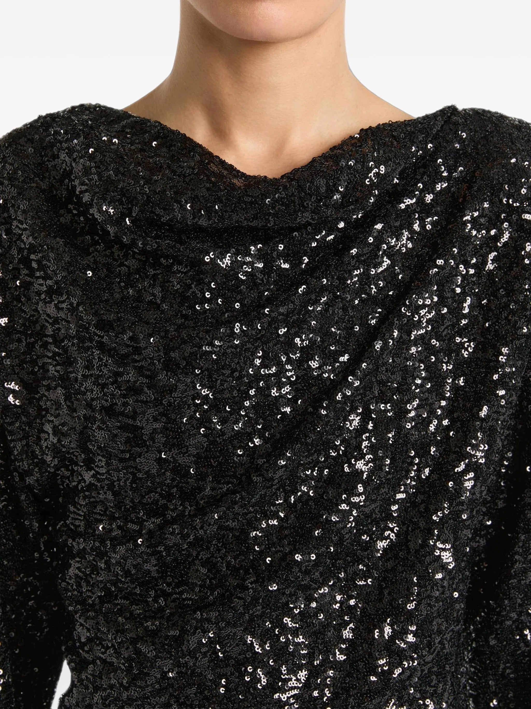 sequinned top with bow