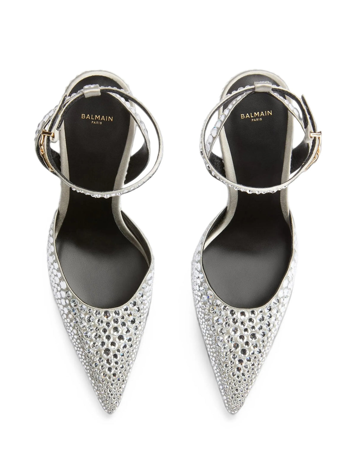 strappy satin pumps with crystals