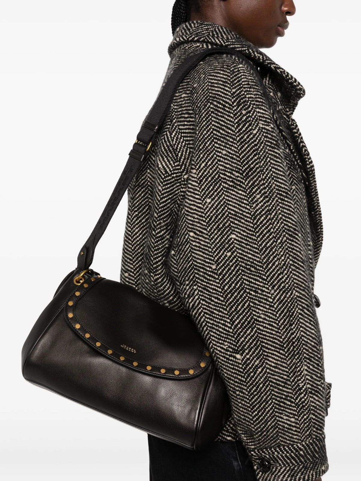 medium Chany stud-embellished leather shoulder bag