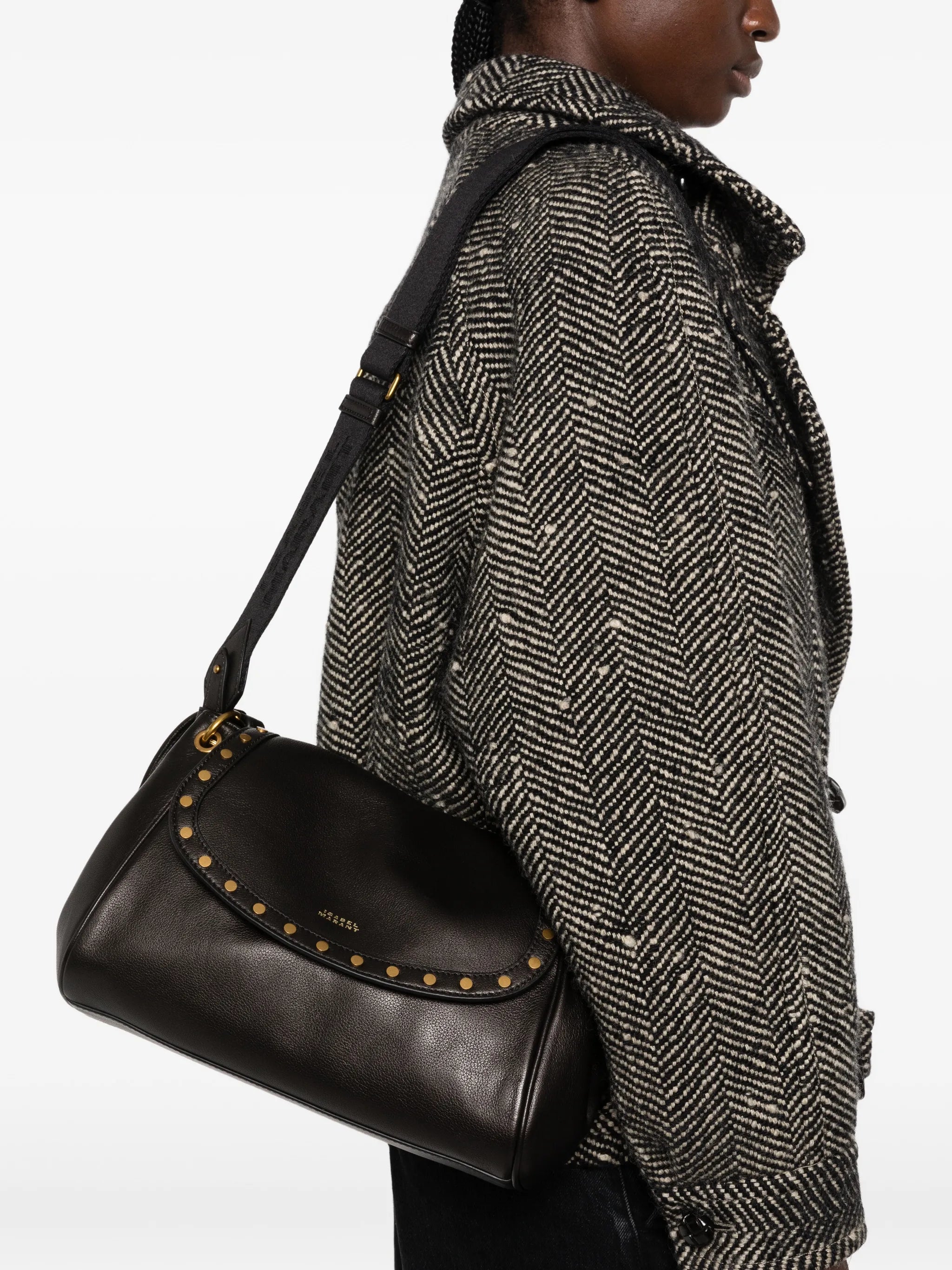 medium Chany stud-embellished leather shoulder bag