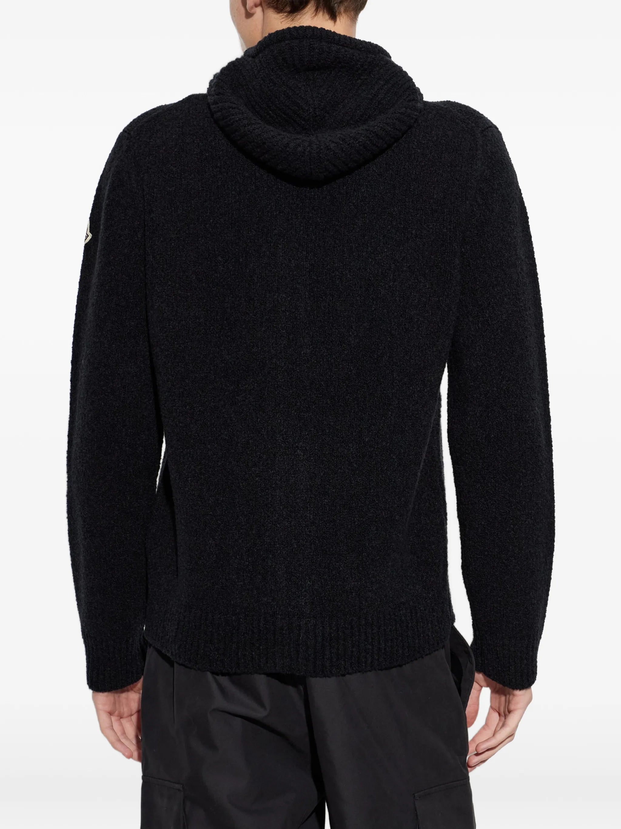 hooded zip-up cardigan
