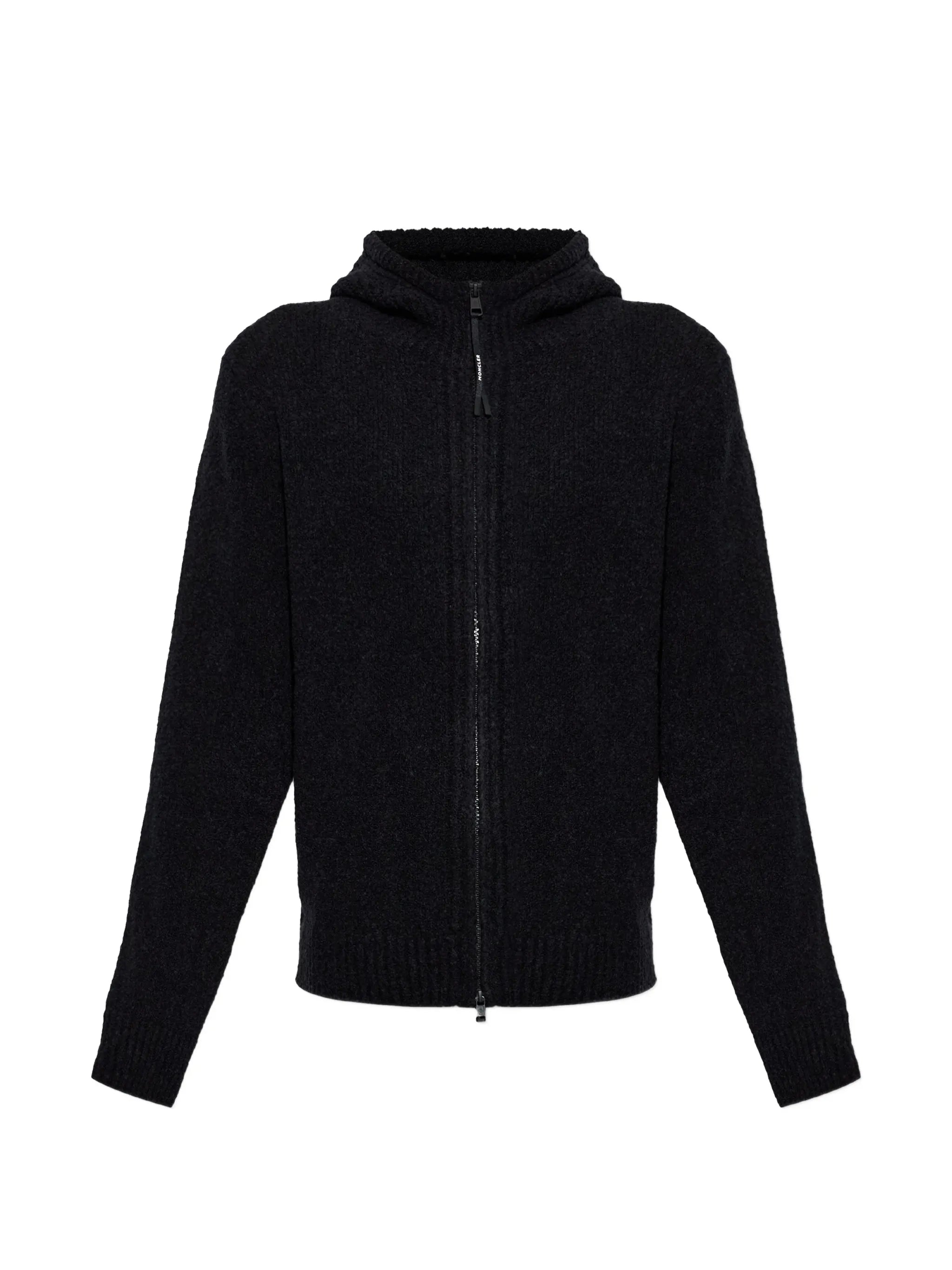 hooded zip-up cardigan