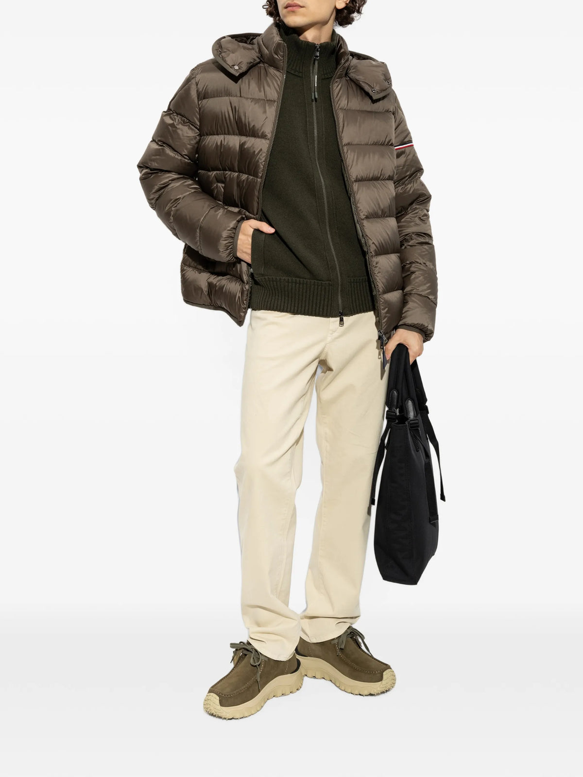 Ravenlock hooded short down jacket