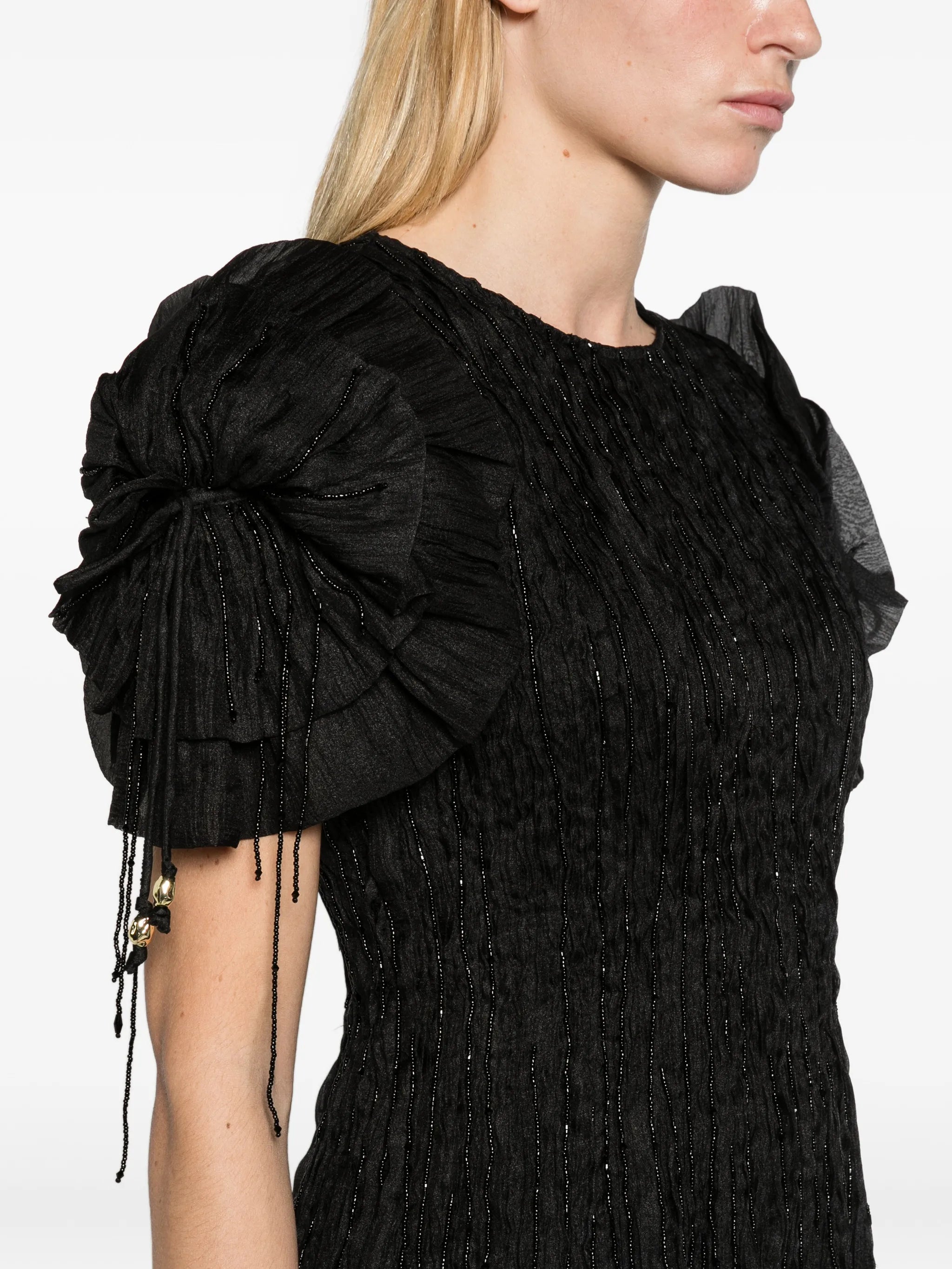 Hazel embellished pleated maxi dress