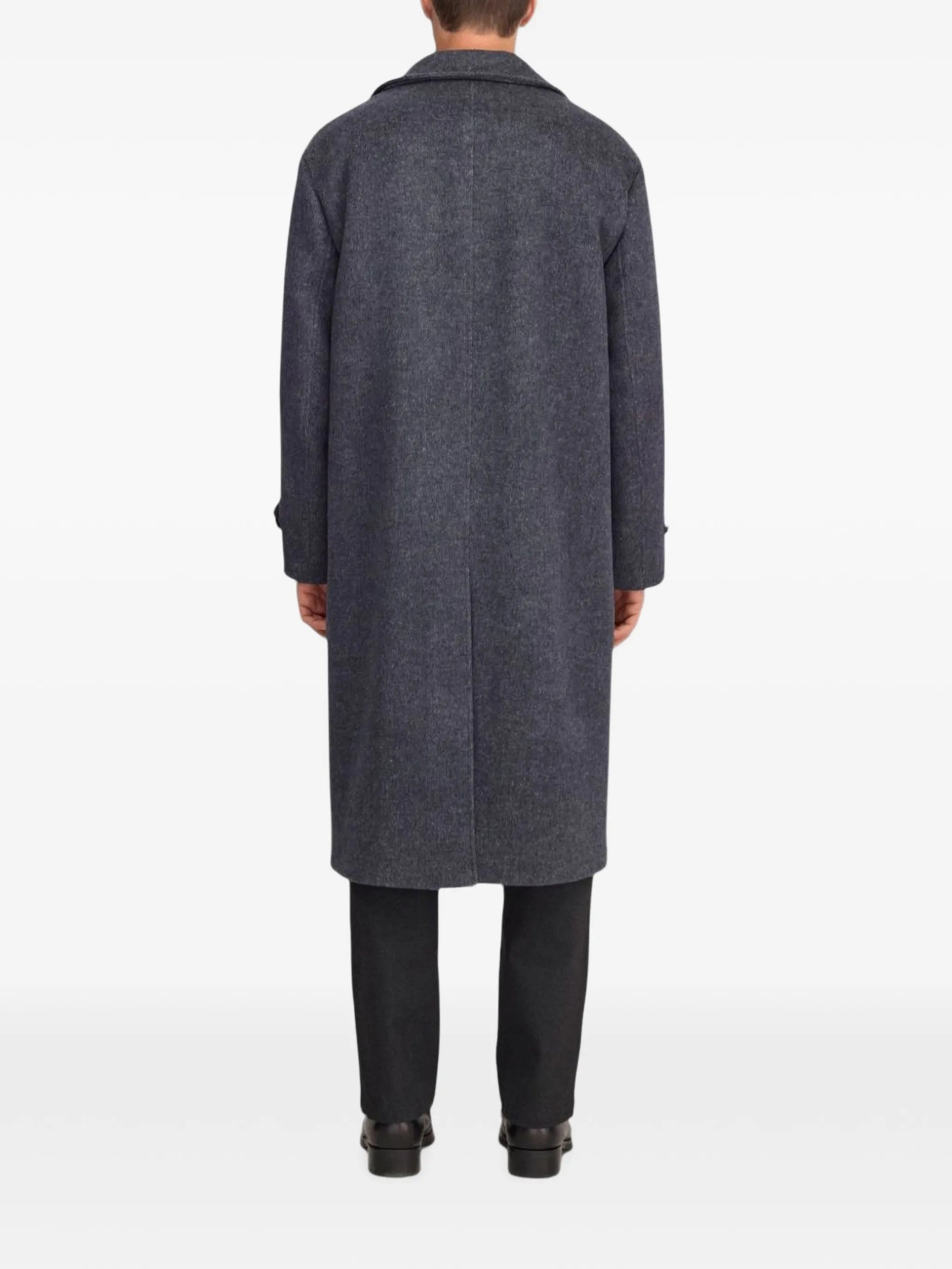 throat-latch single-breasted coat