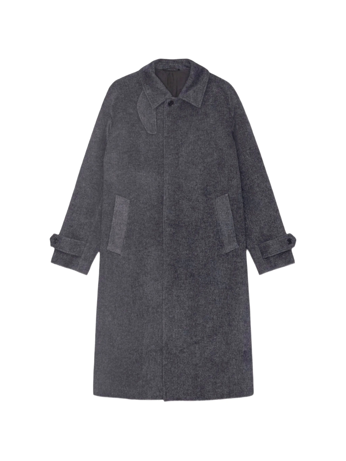 throat-latch single-breasted coat