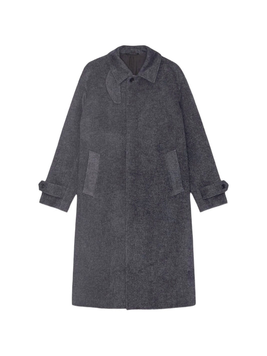 throat-latch single-breasted coat