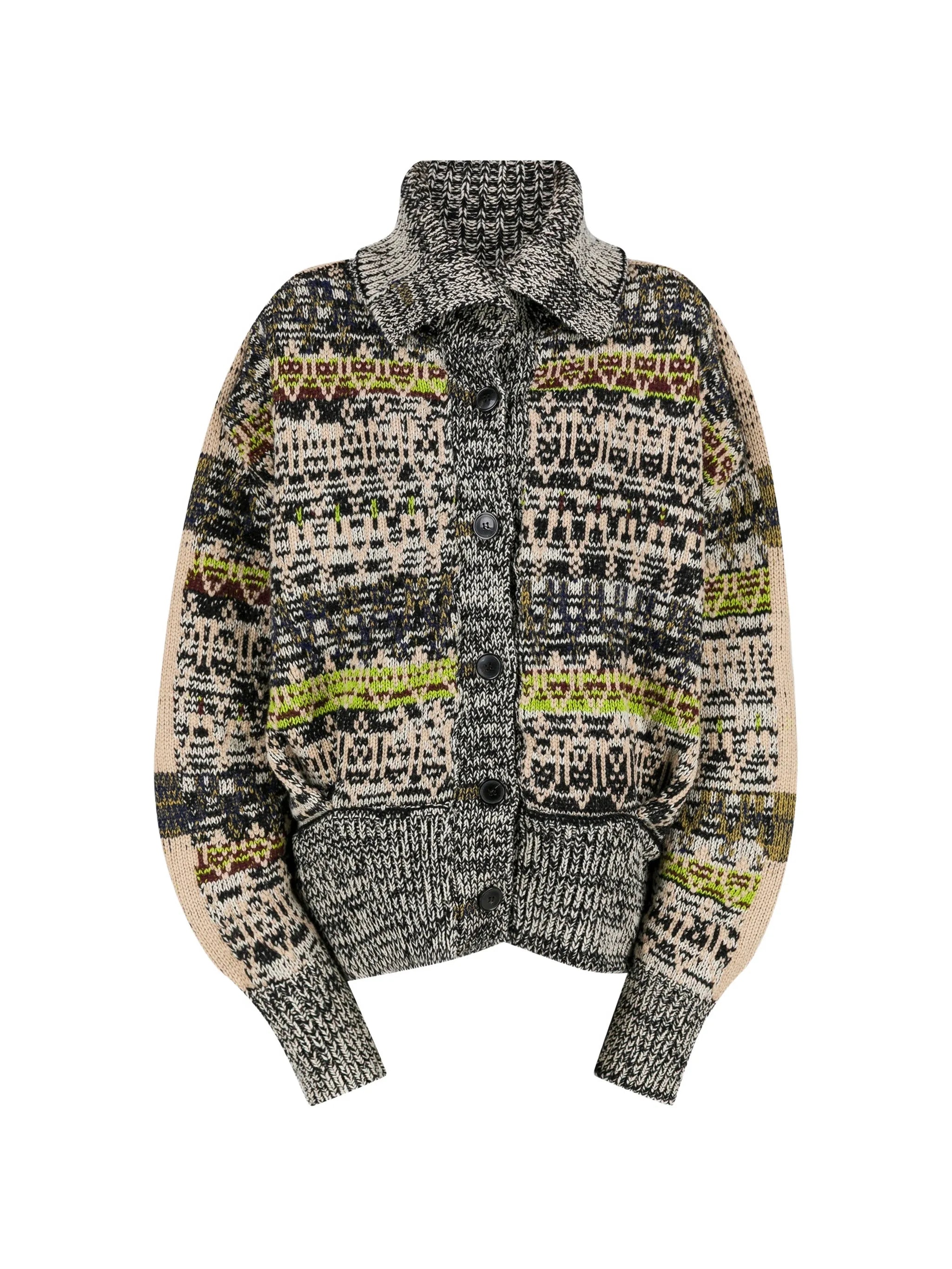 jacquard-knit cardigan