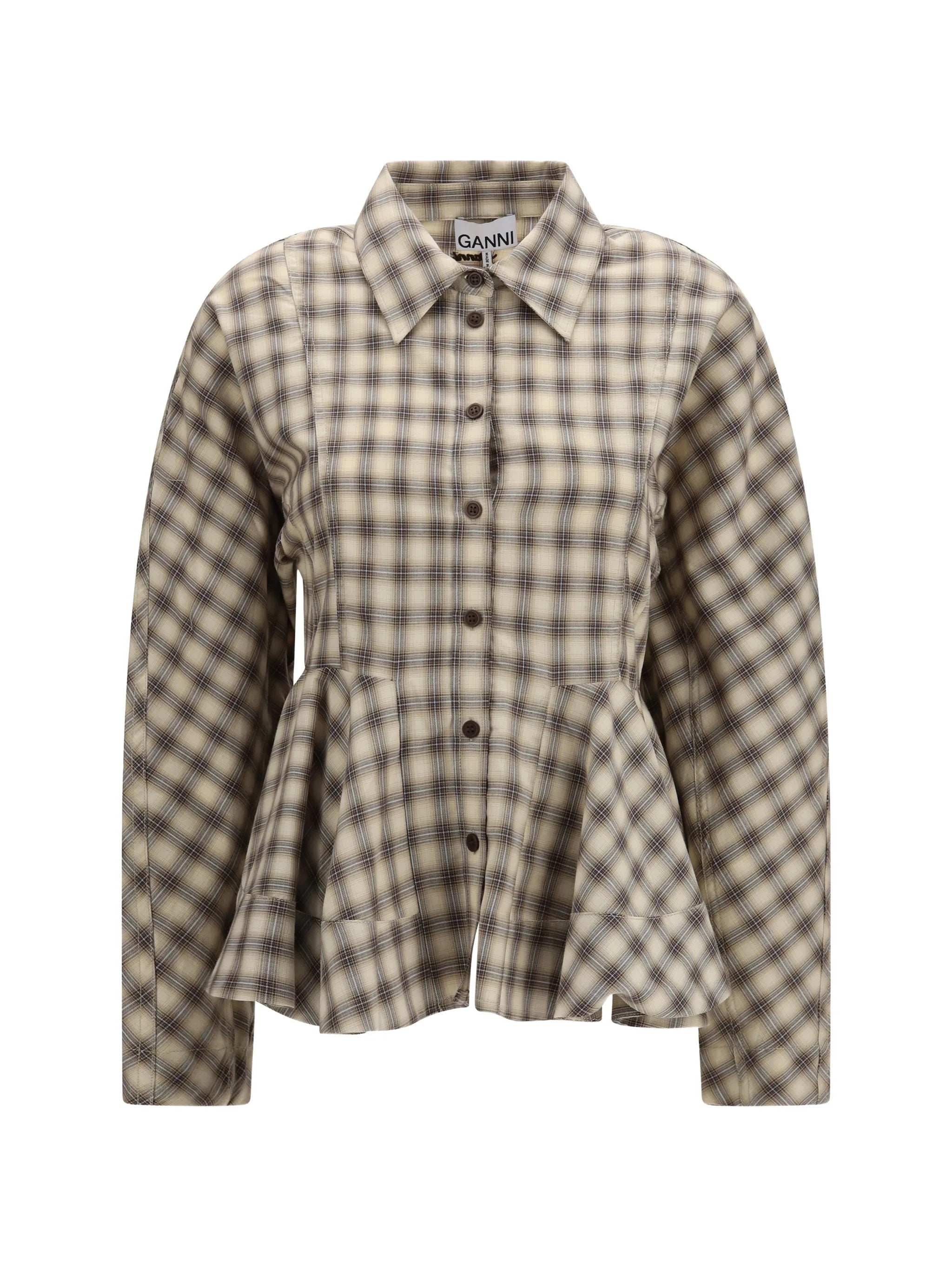 check peplum shirt