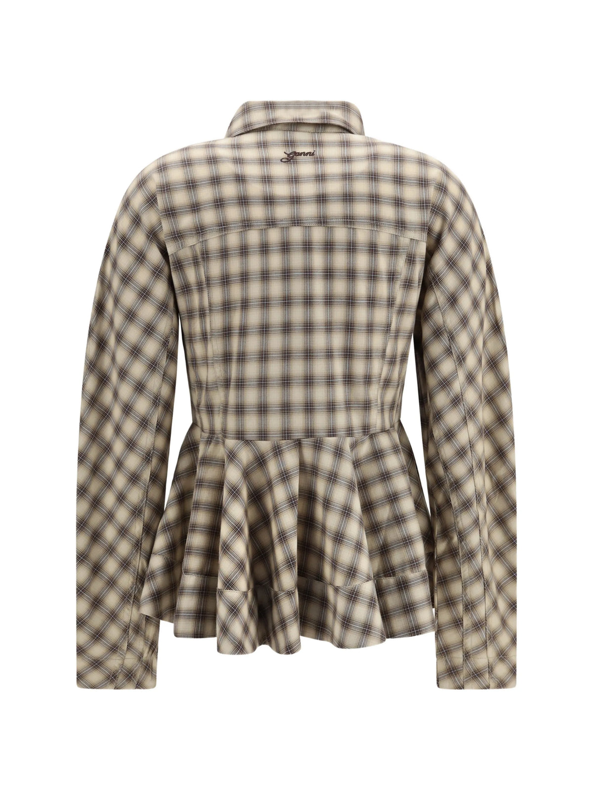 check peplum shirt