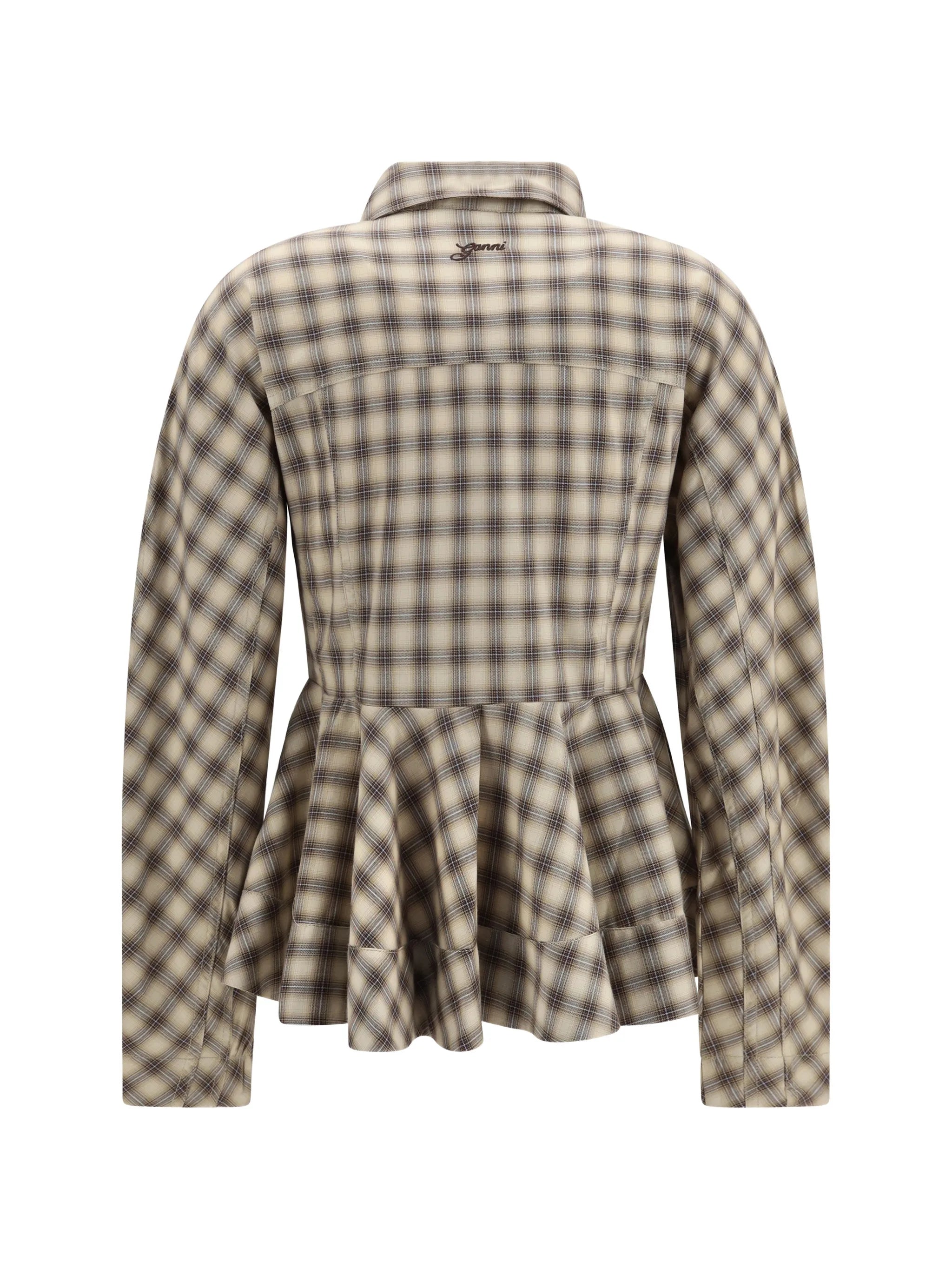check peplum shirt