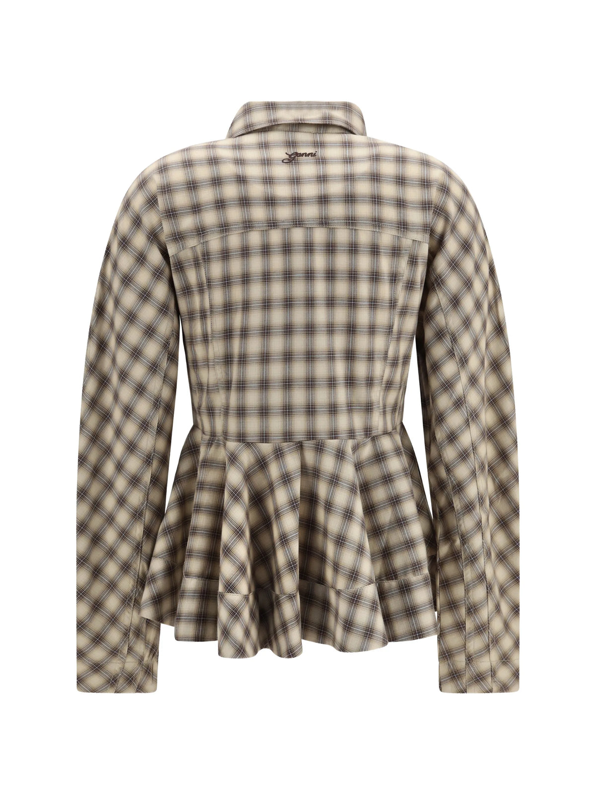 check peplum shirt