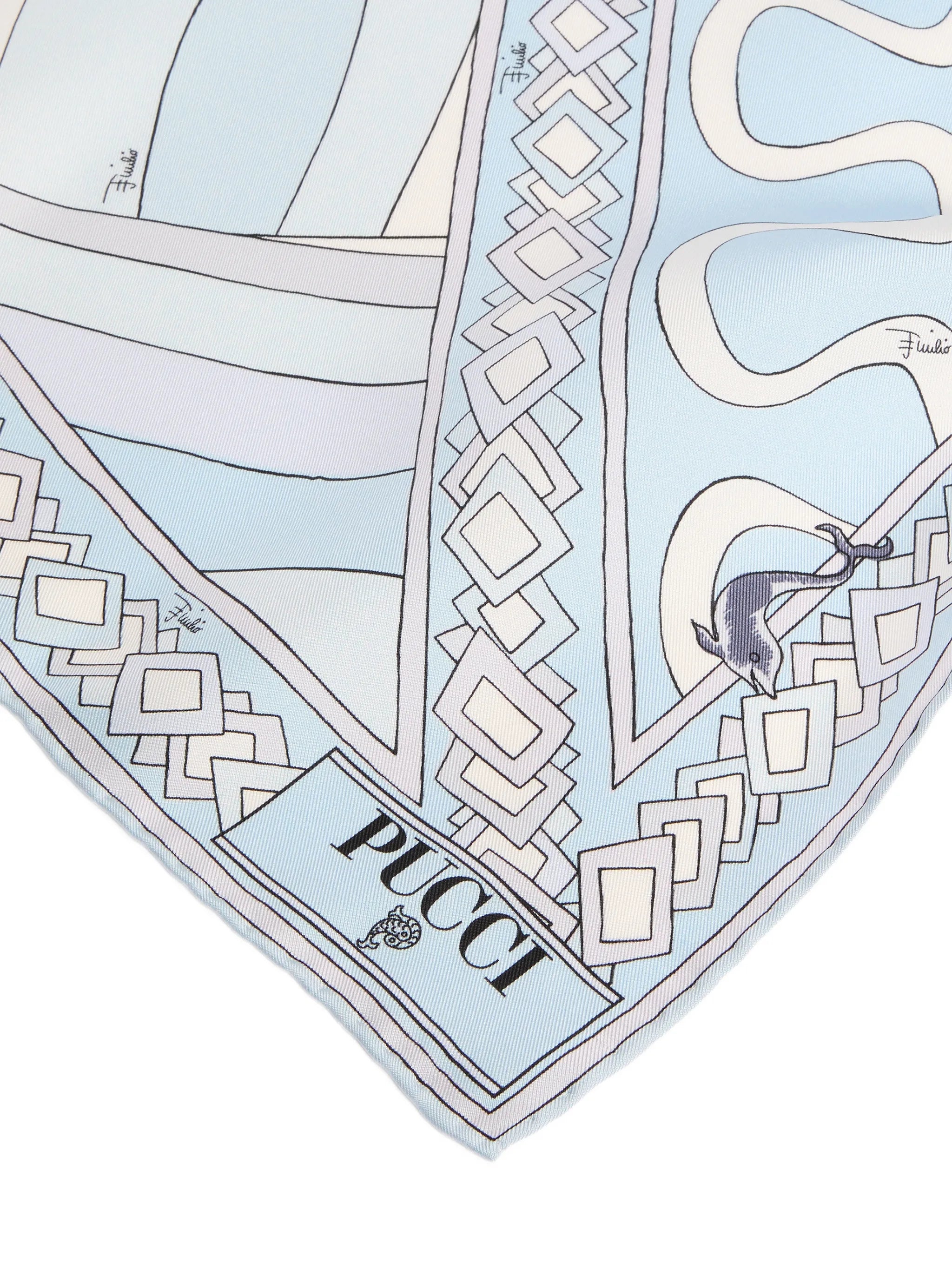 Onda and Iride print silk scarf