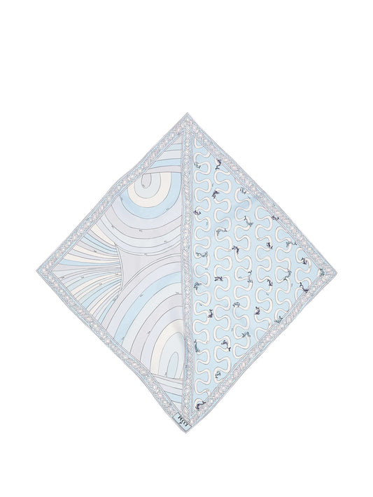 Onda and Iride print silk scarf