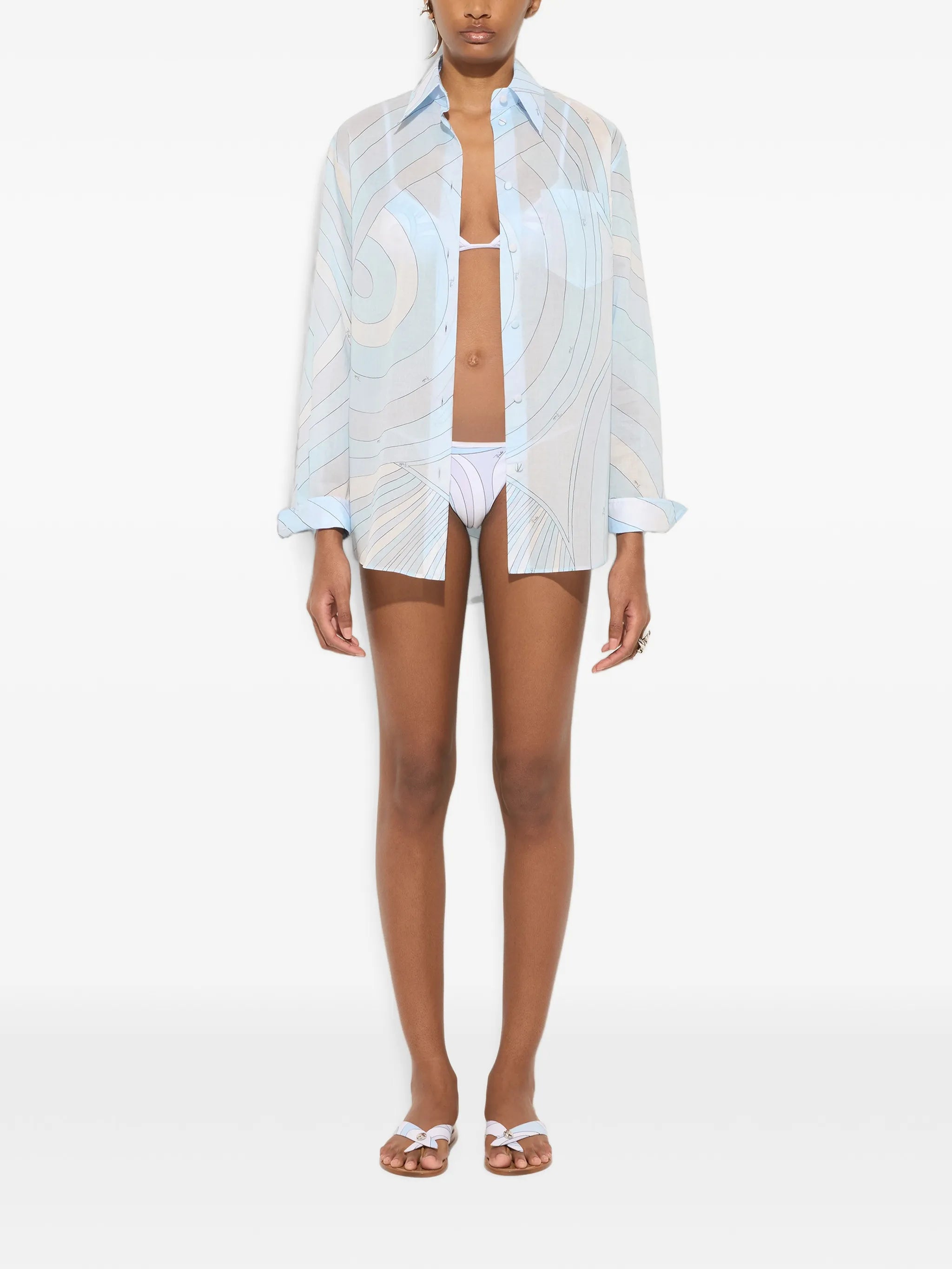 Iride print muslin shirt