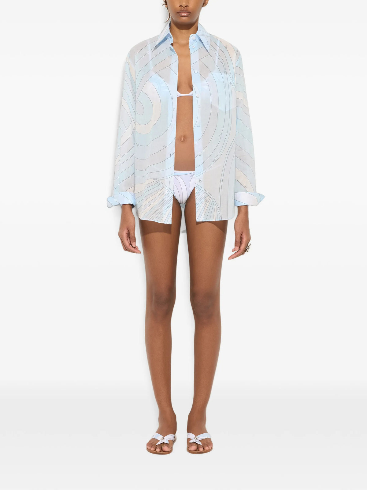 Iride print muslin shirt