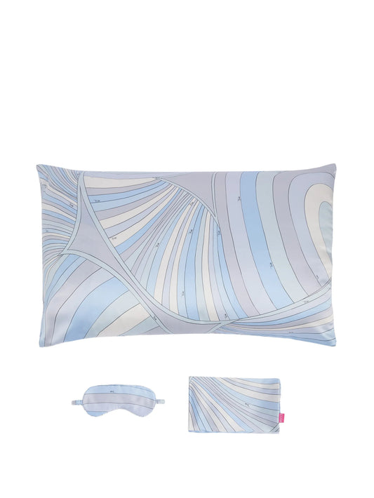 Iride-print satin night set