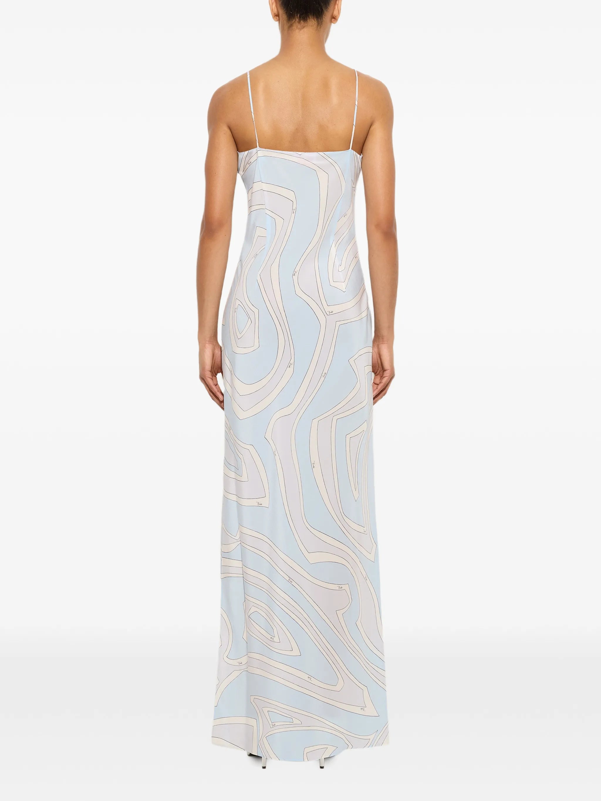 Labirinto-print crêpe de chine dress