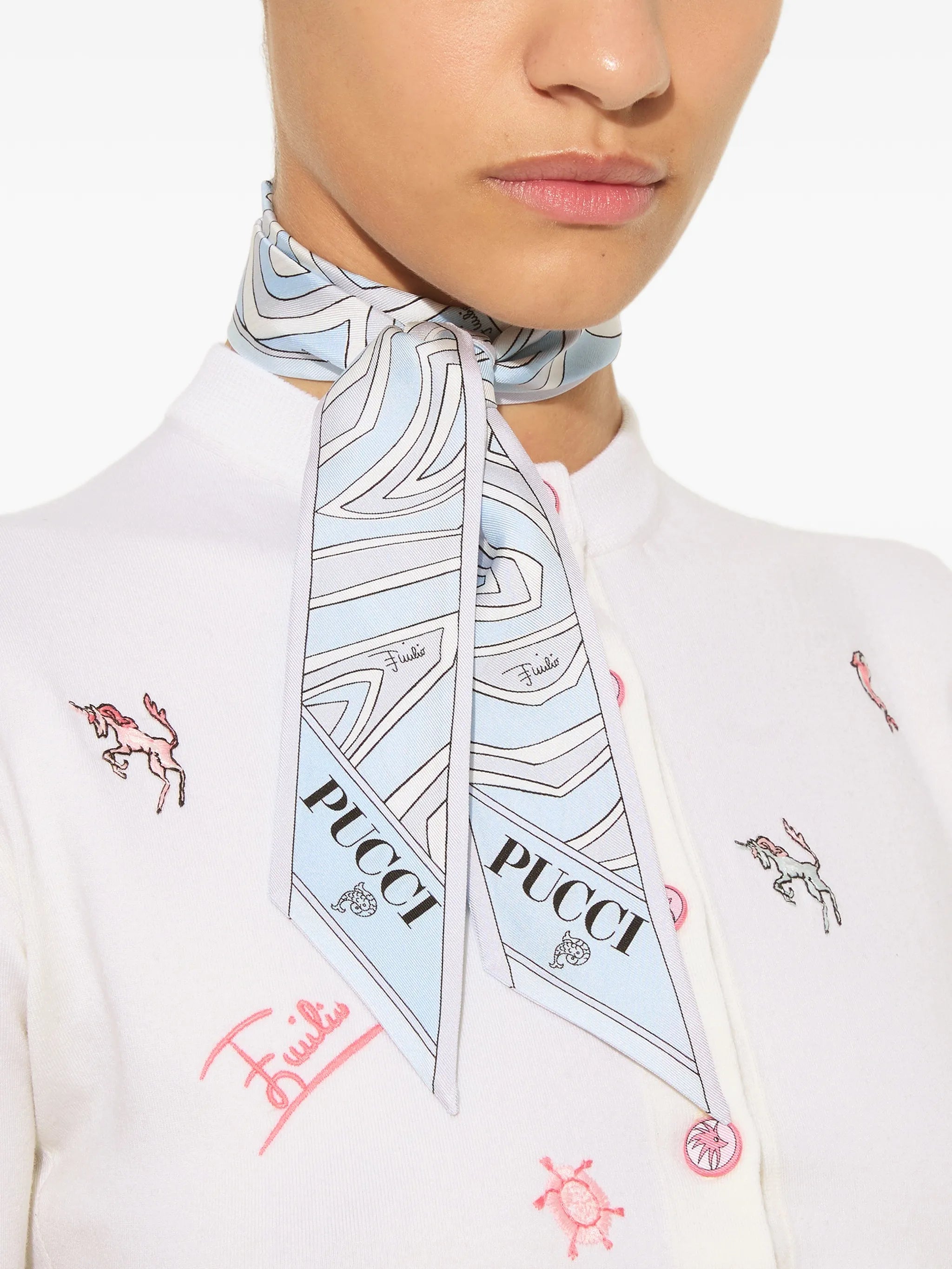 mixed-print bandeau scarf