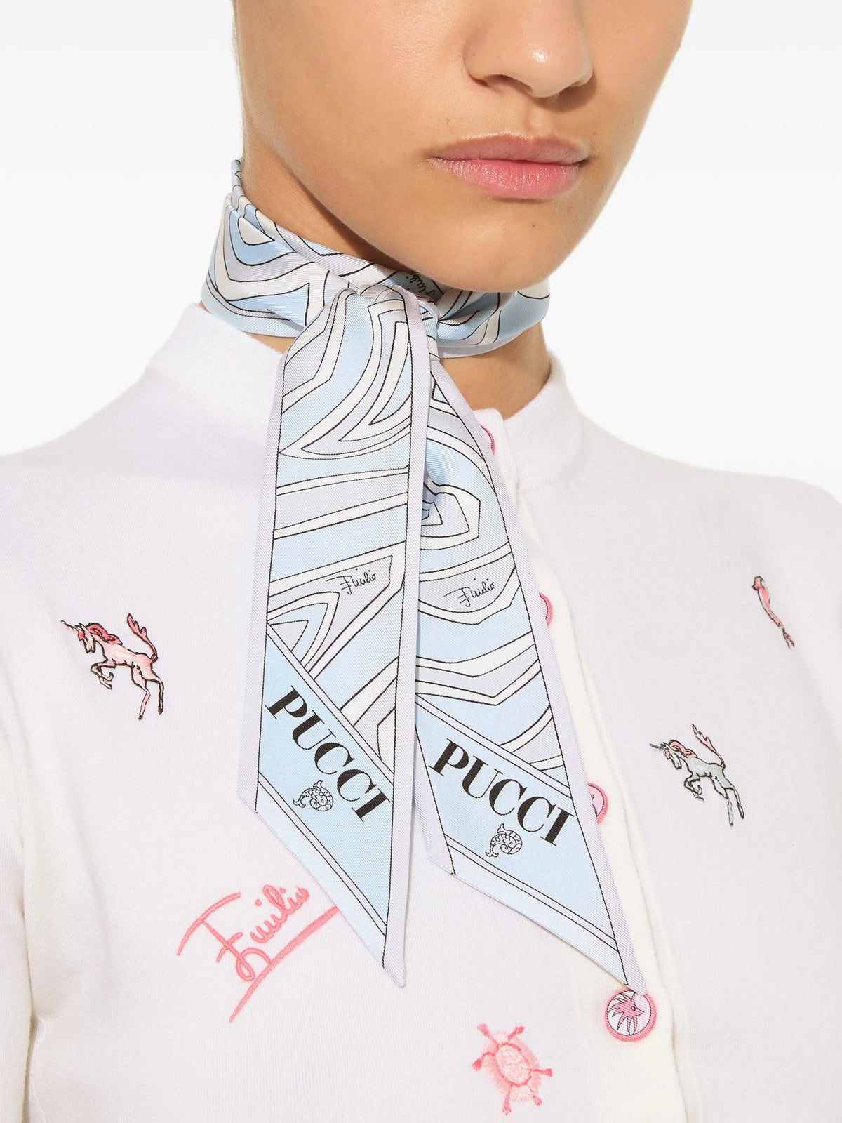 mixed-print bandeau scarf