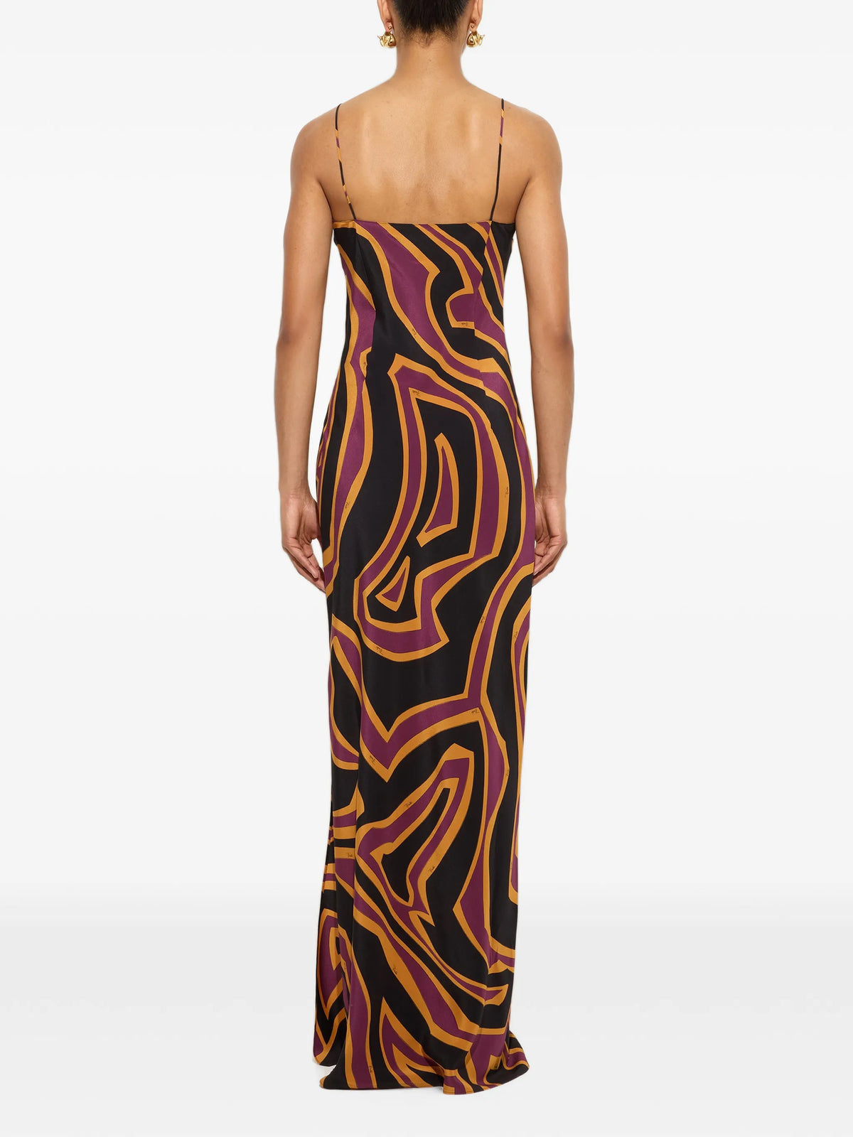 Labirinto-print crêpe de chine maxi dress