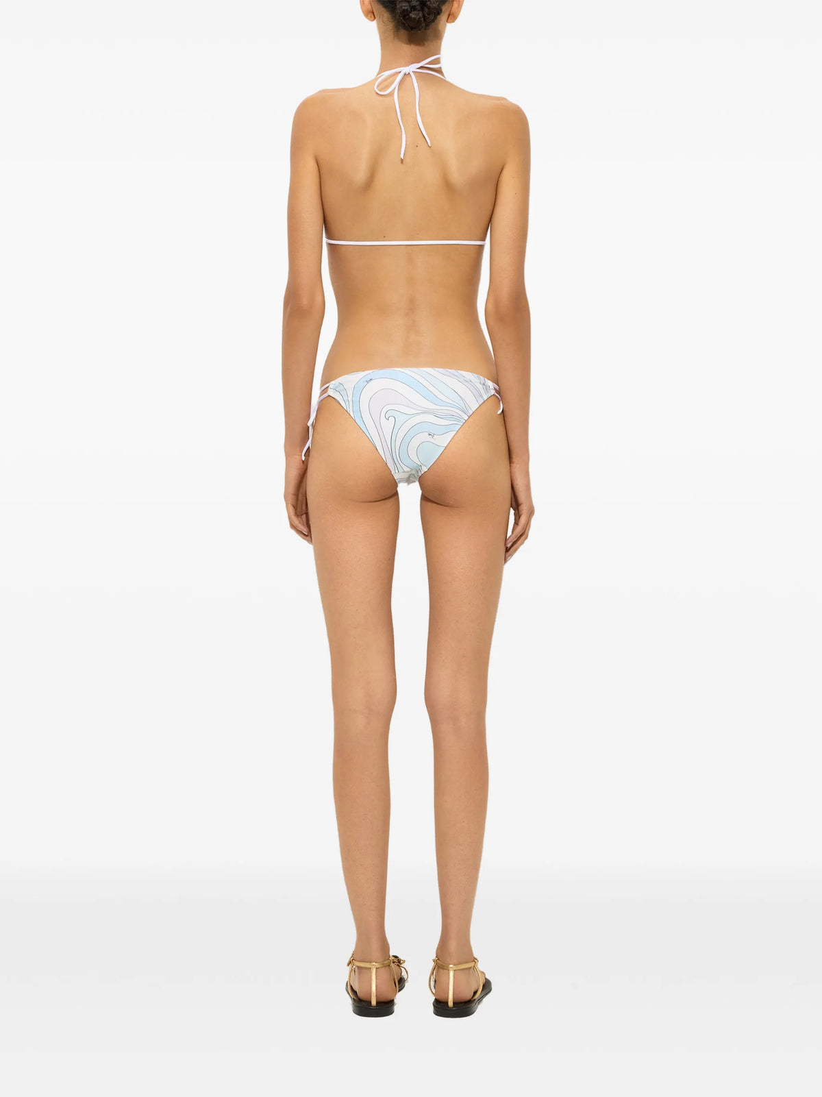 Marmo-print bikini top