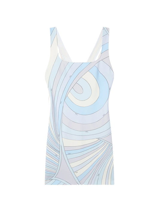 Iride print jersey mini dress
