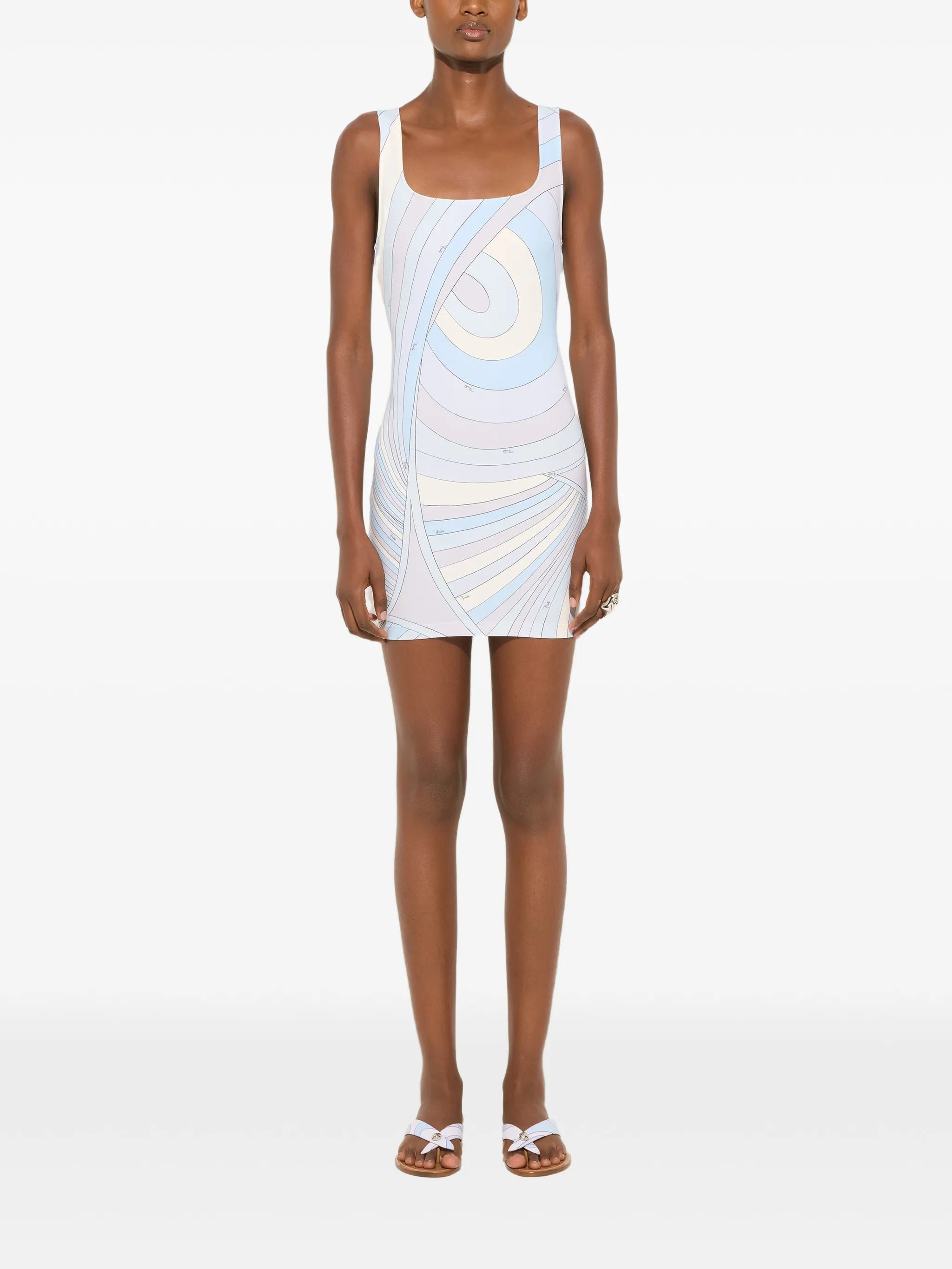 Iride print jersey mini dress