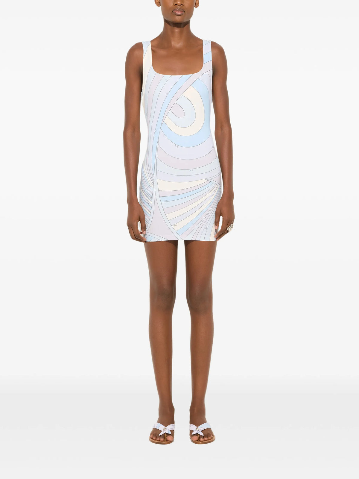 Iride print jersey mini dress
