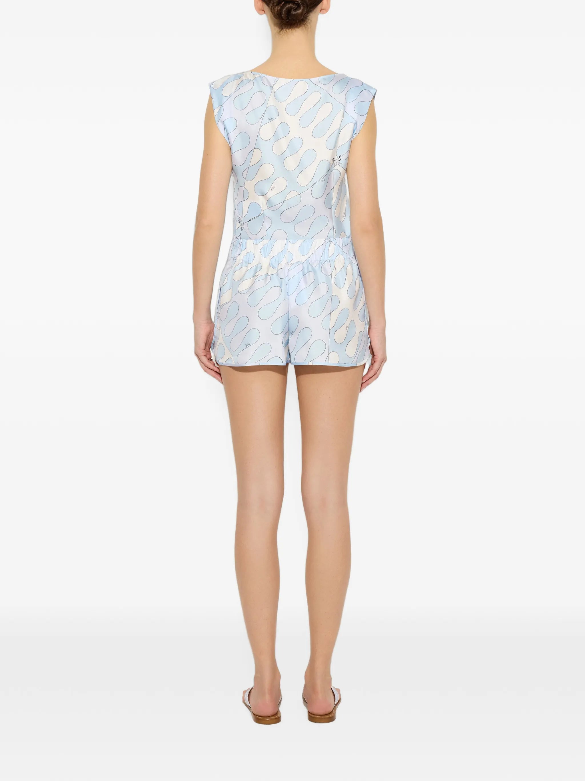 Leocorno print silk shorts