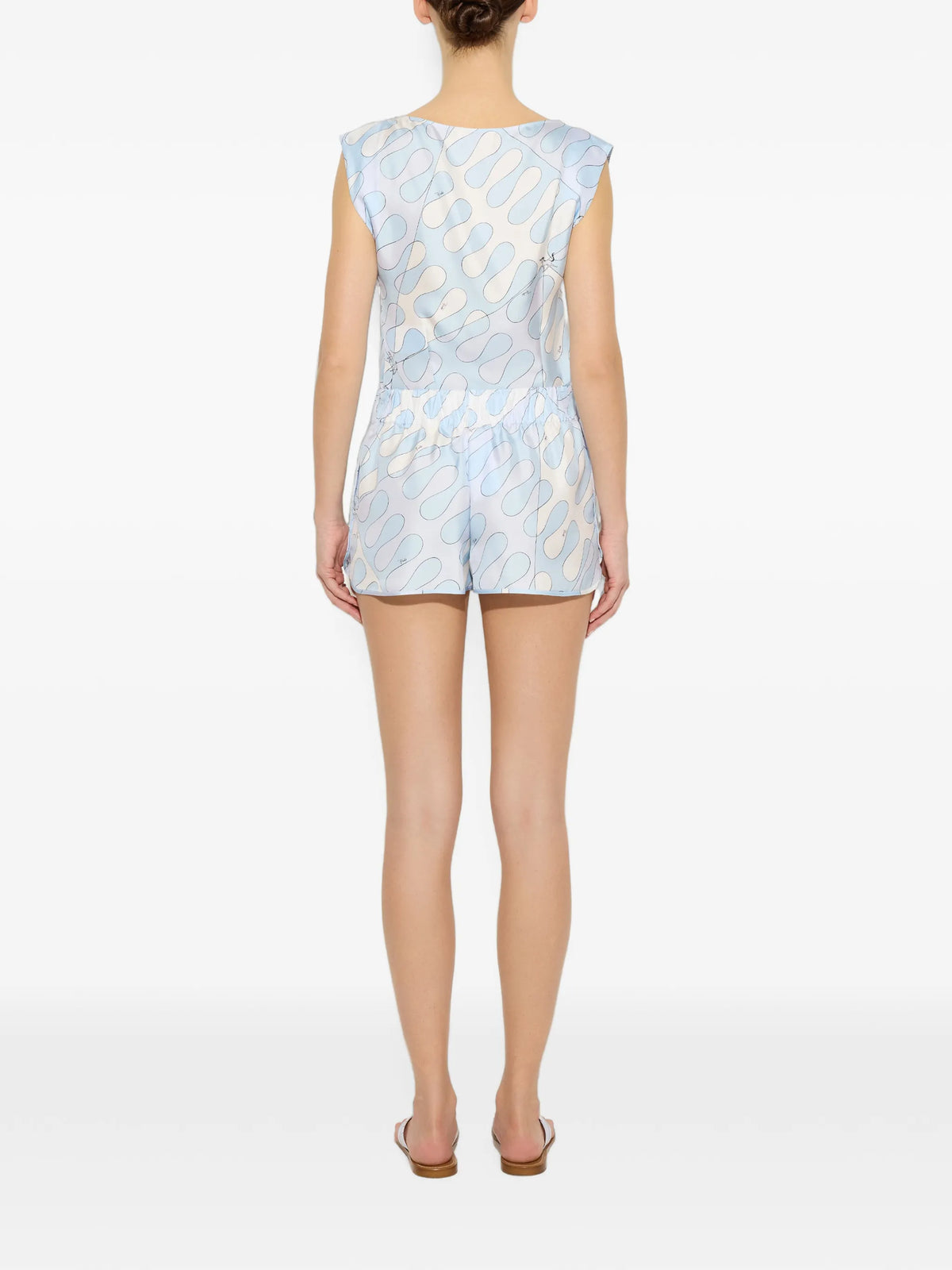 Leocorno print silk shorts