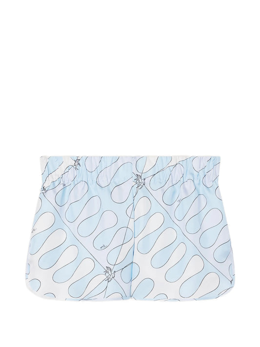 Leocorno print silk shorts