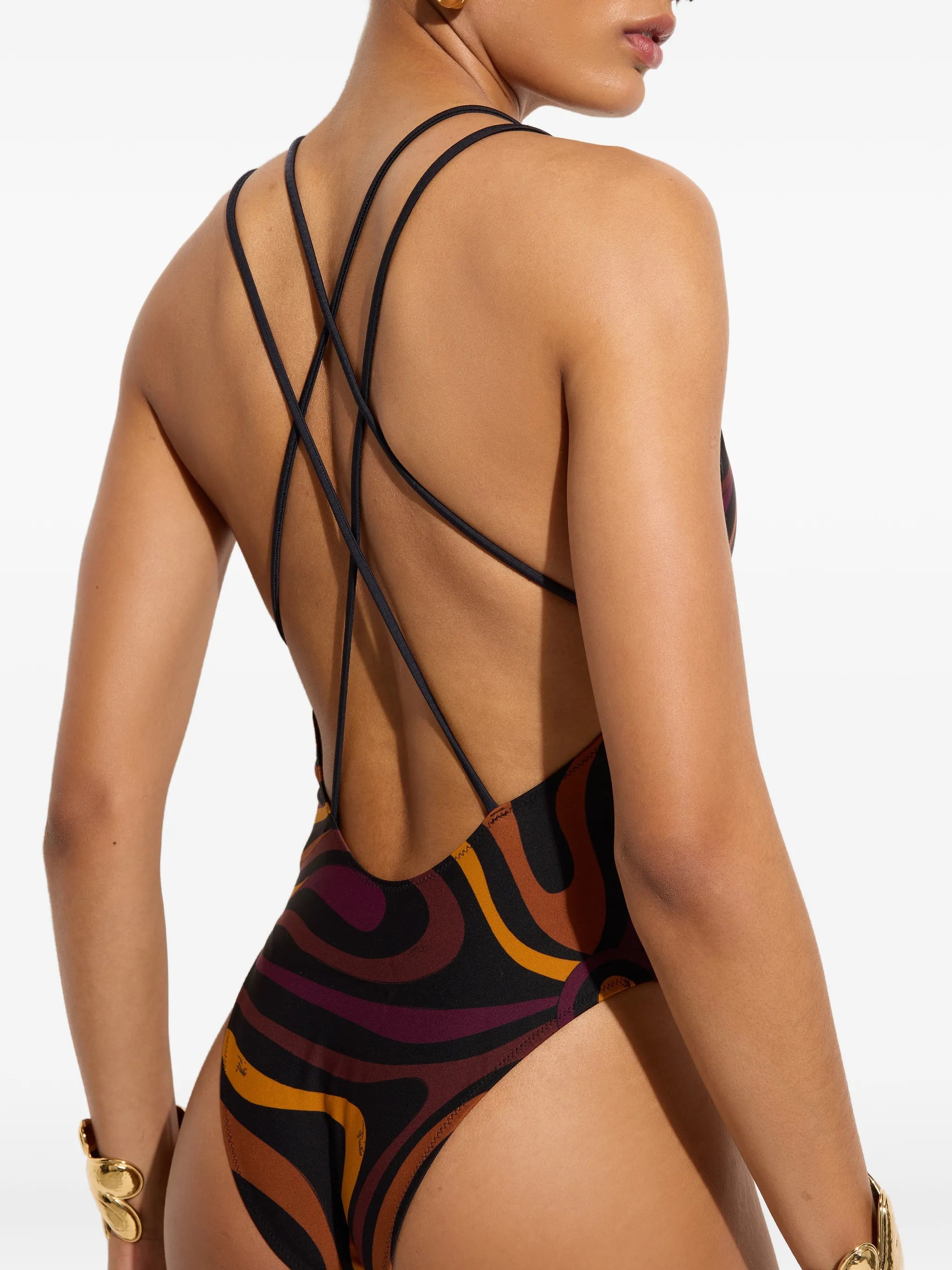 Marmo-print swimsuit