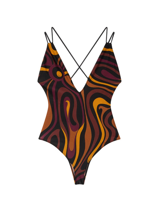 Marmo-print swimsuit