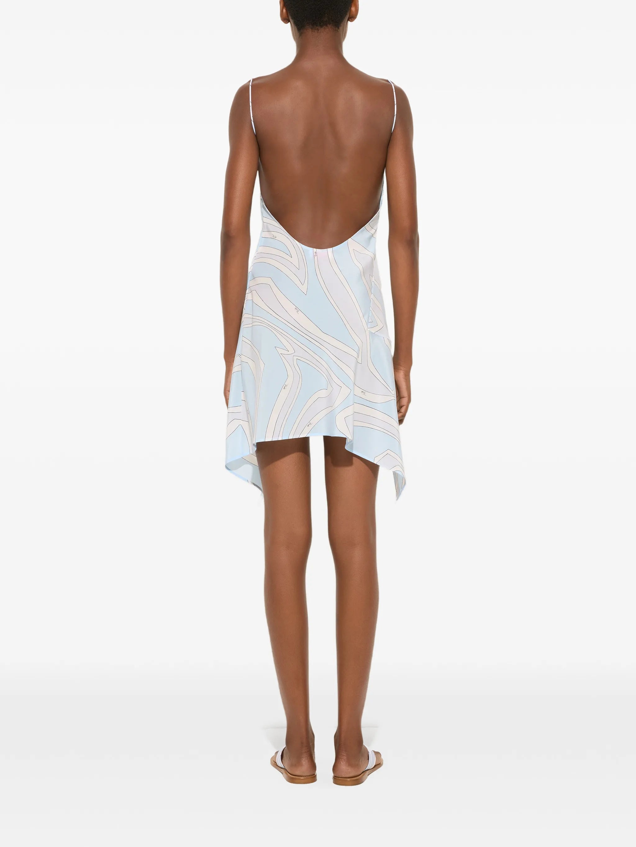 Labirinto print crêpe de chine dress