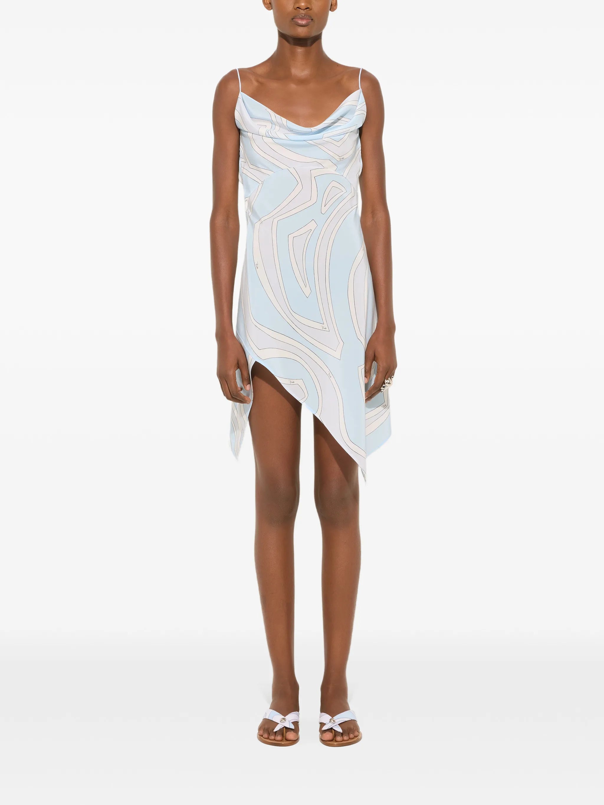 Labirinto print crêpe de chine dress