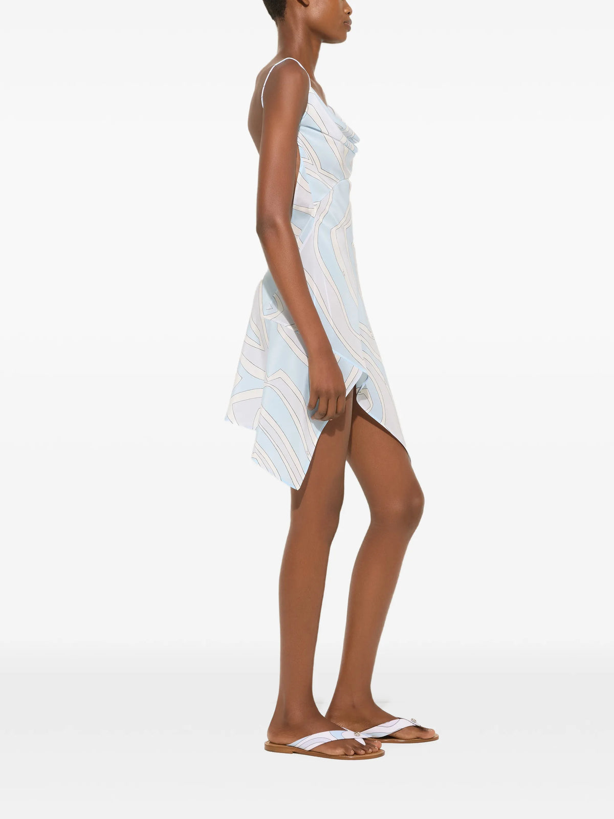Labirinto print crêpe de chine dress