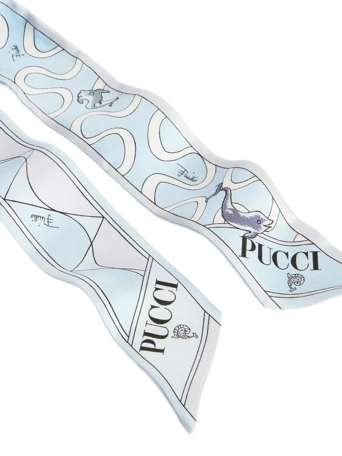 mixed-print silk bandeau