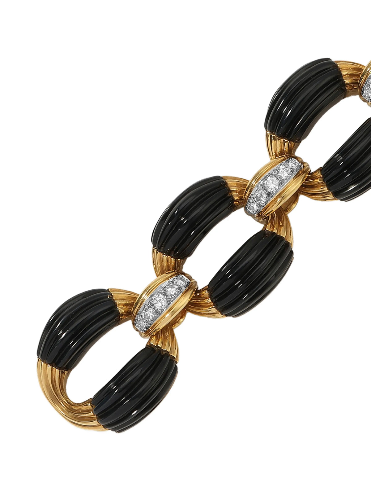 onyx and diamond link bracelet