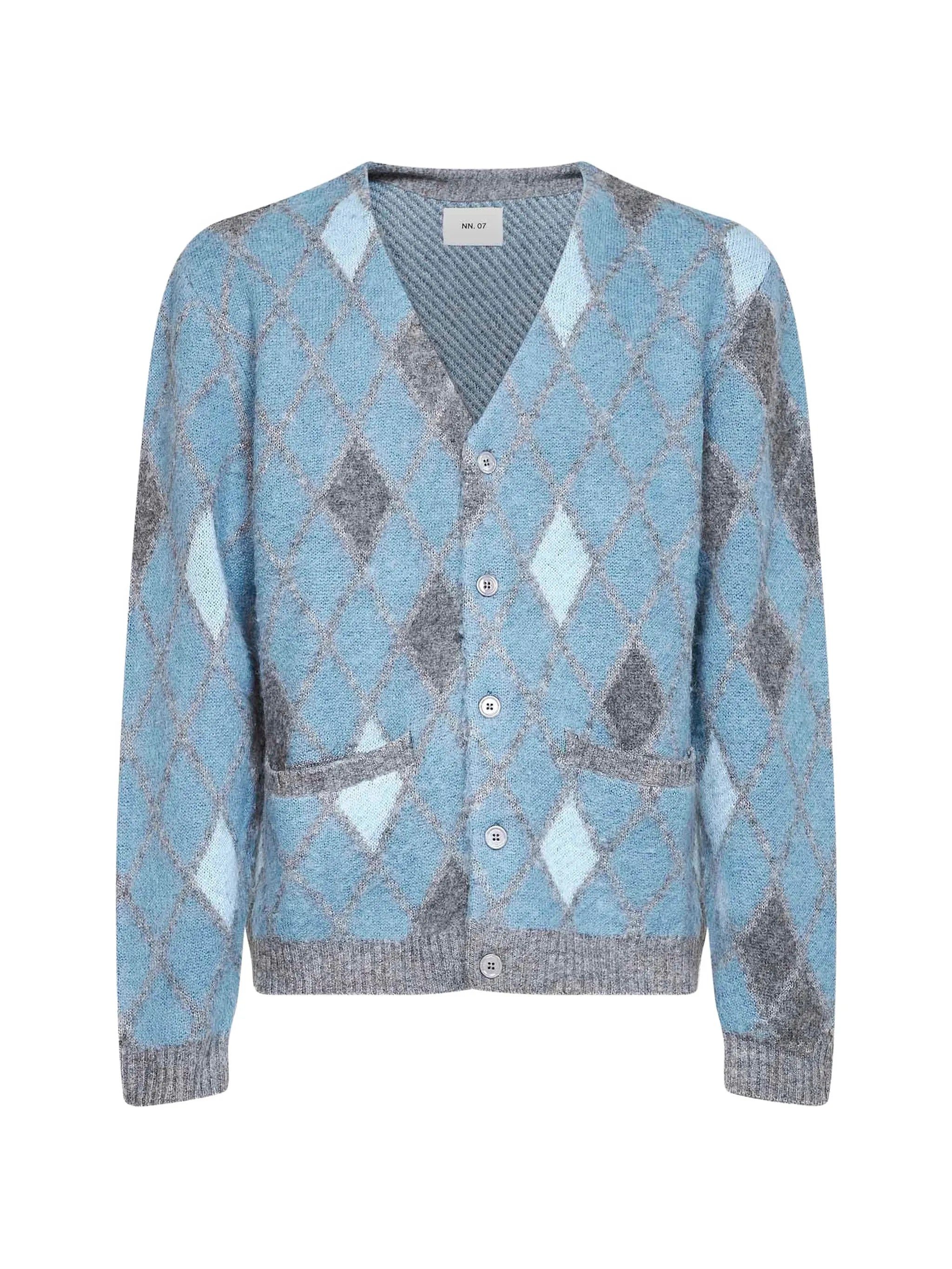 Chris argyle-knit button-up cardigan