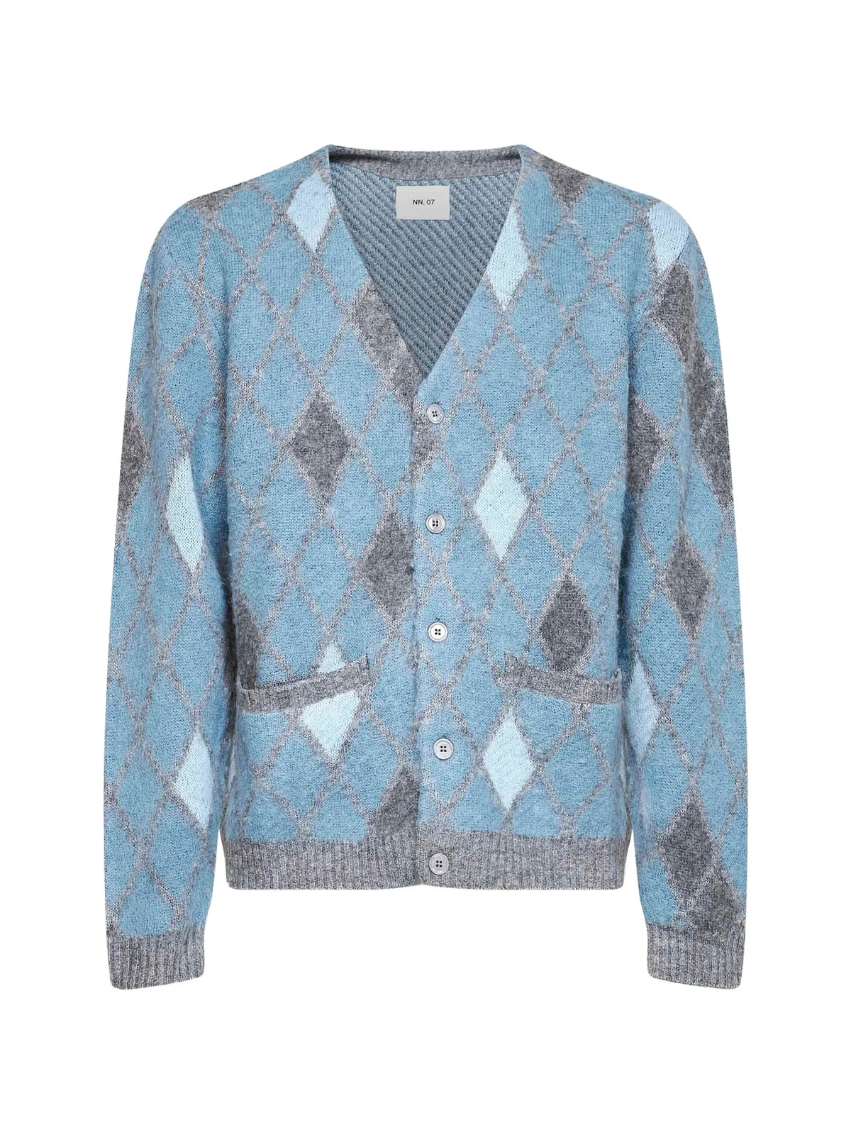 Chris argyle-knit button-up cardigan